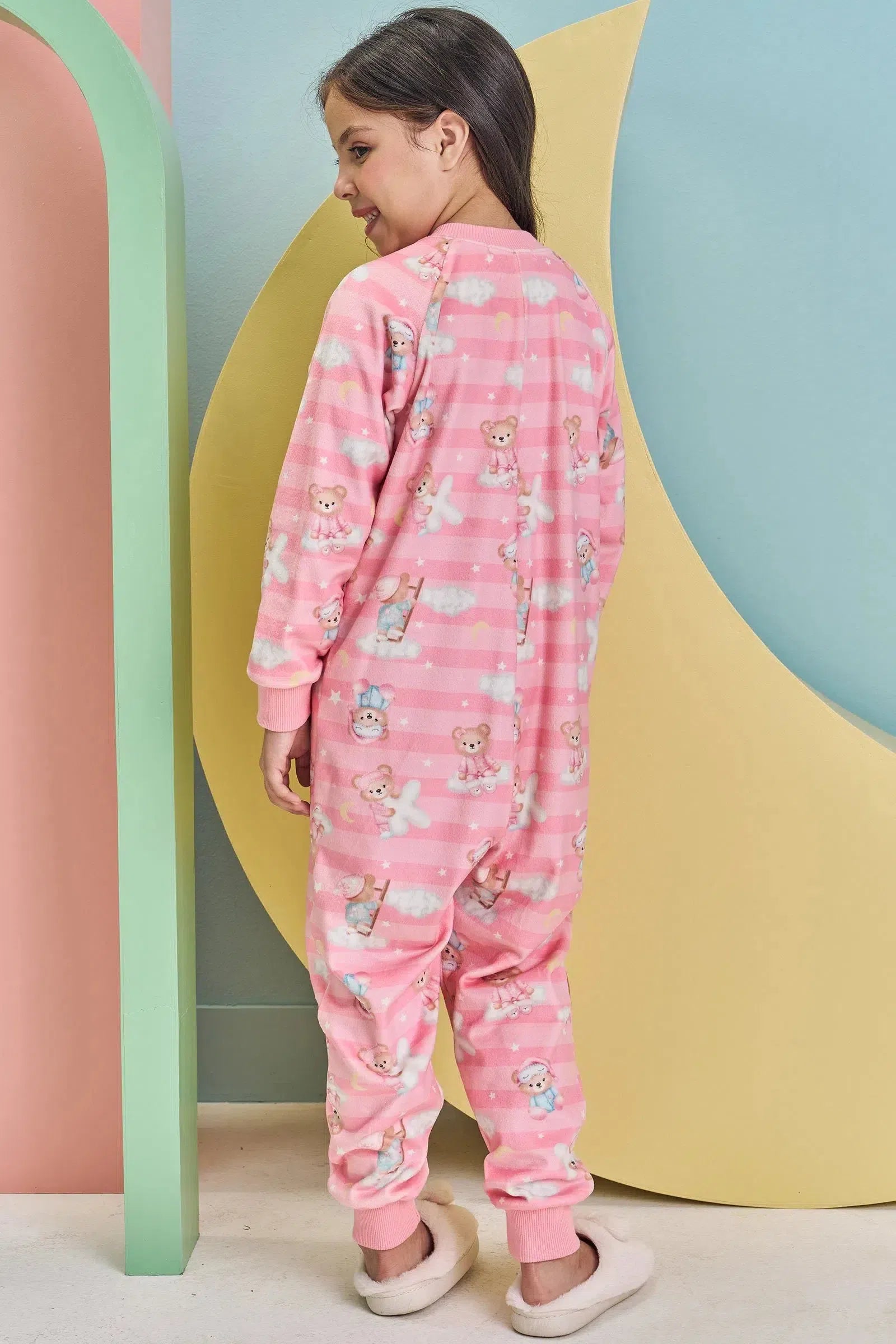 Macacão em Fleece Luxo 79222 Kukiê Infantil Menina