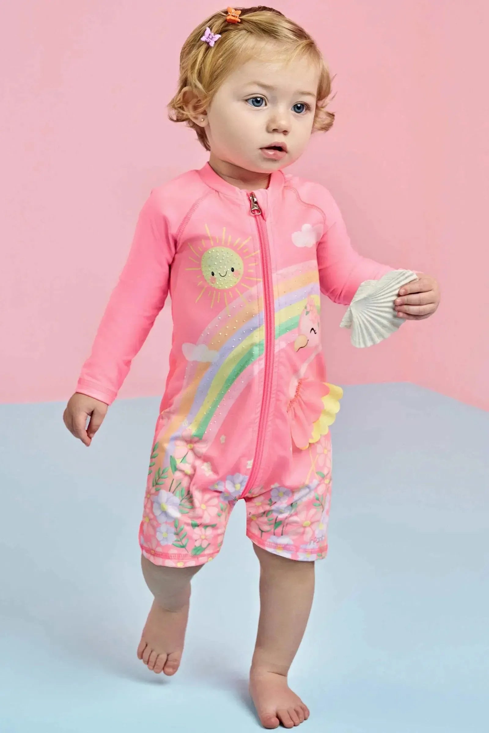 Macacão em Malha Uv Dry com Proteção Uv 50+ 84806 Infanti Bebê Menina