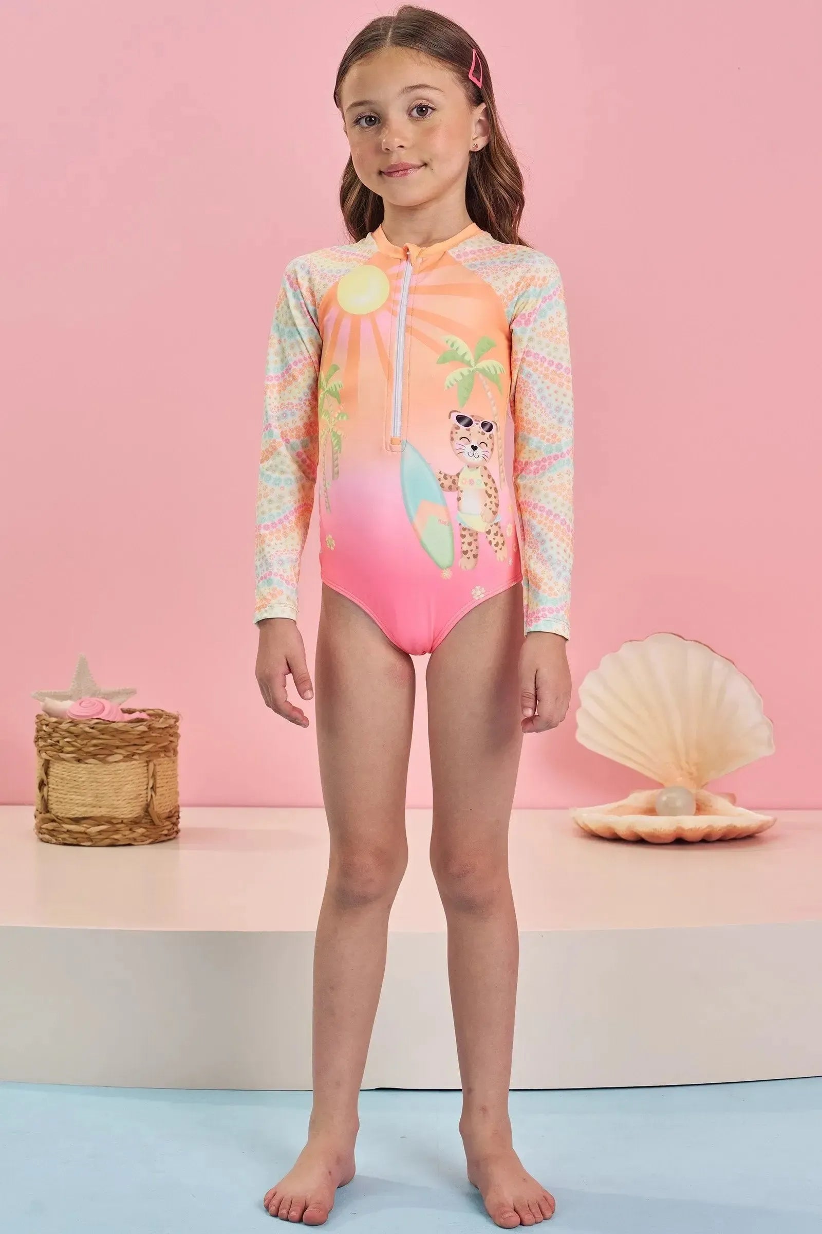 Maiô em Malha Uv Dry com Proteção Uv 50+ 84507 Infanti Infantil Menina