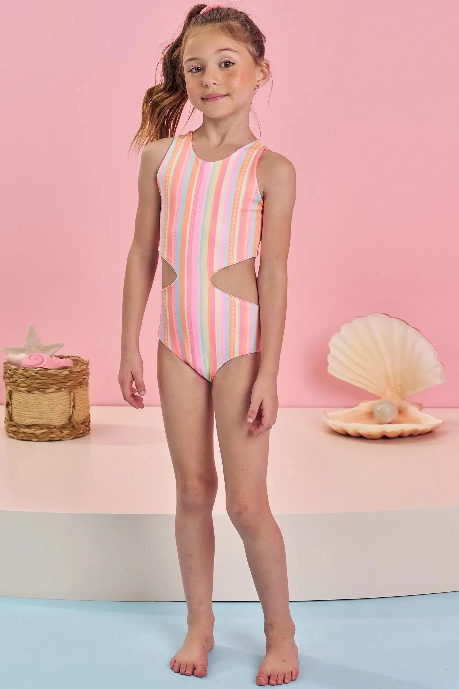 Maiô Reversível em Malha Uv Dry com Proteção Uv 50+ 84530 Infanti Infantil Menina
