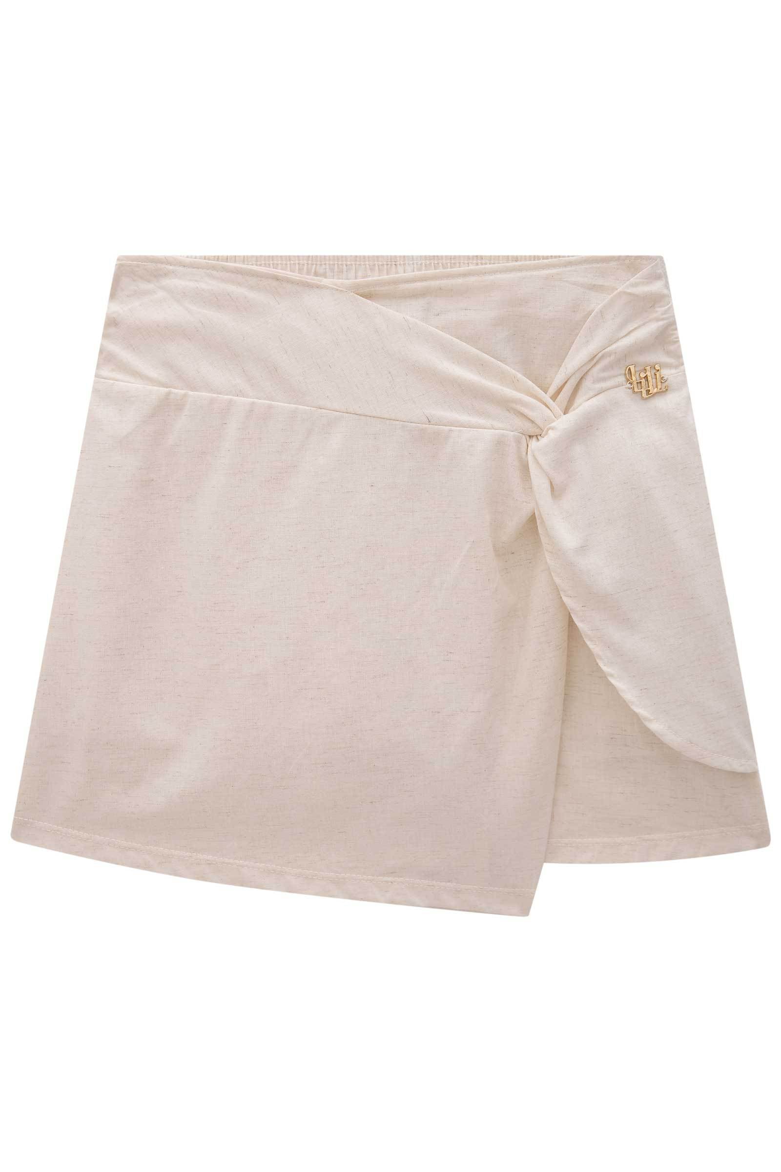 Saia em Linho Deluxe com Shorts Embutido 84735 Lilimoon Teen Menina