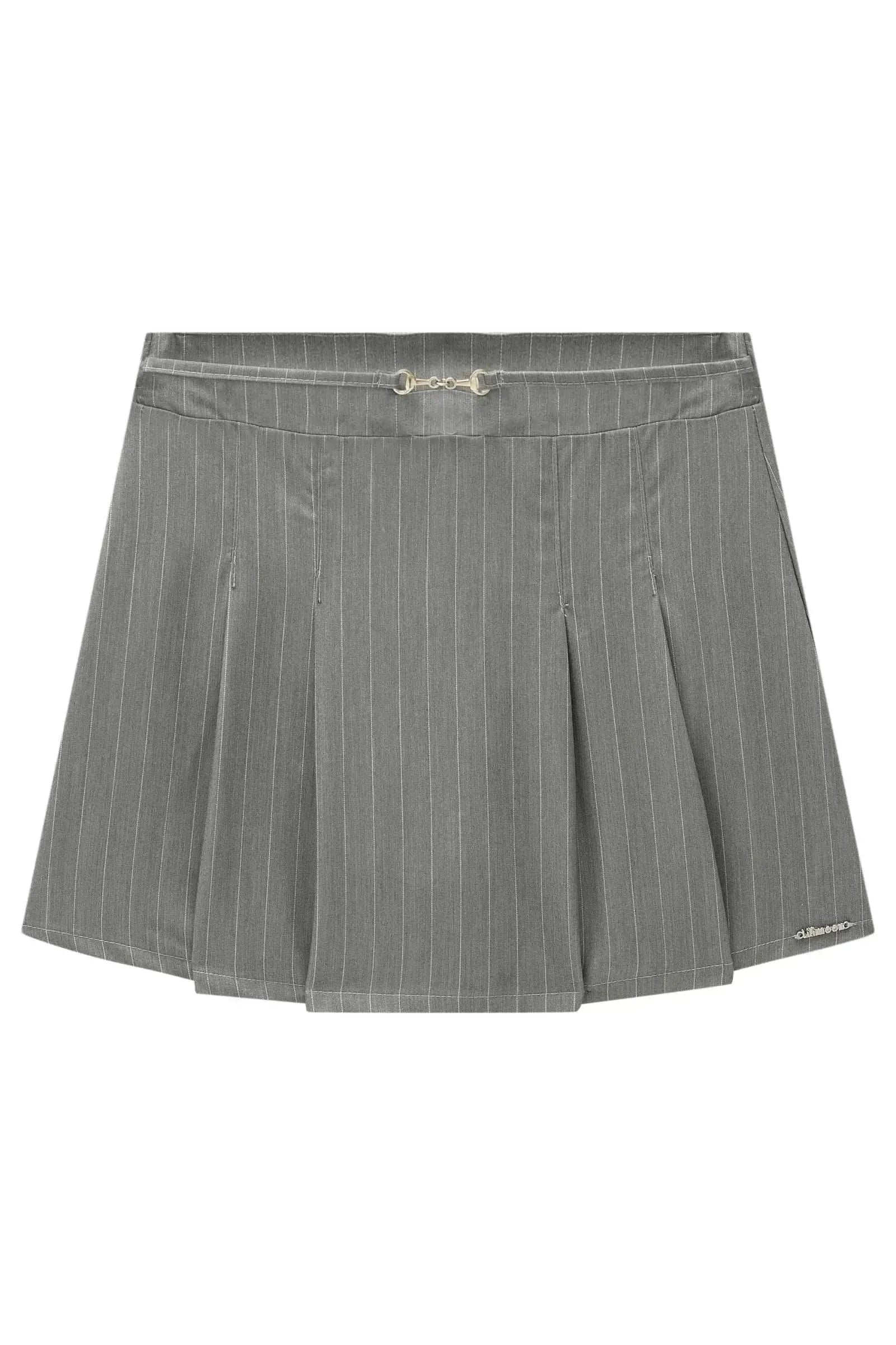 Saia em Tecido Plano Risca de Giz com Shorts Embutido 83193 Lilimoon Teen Menina
