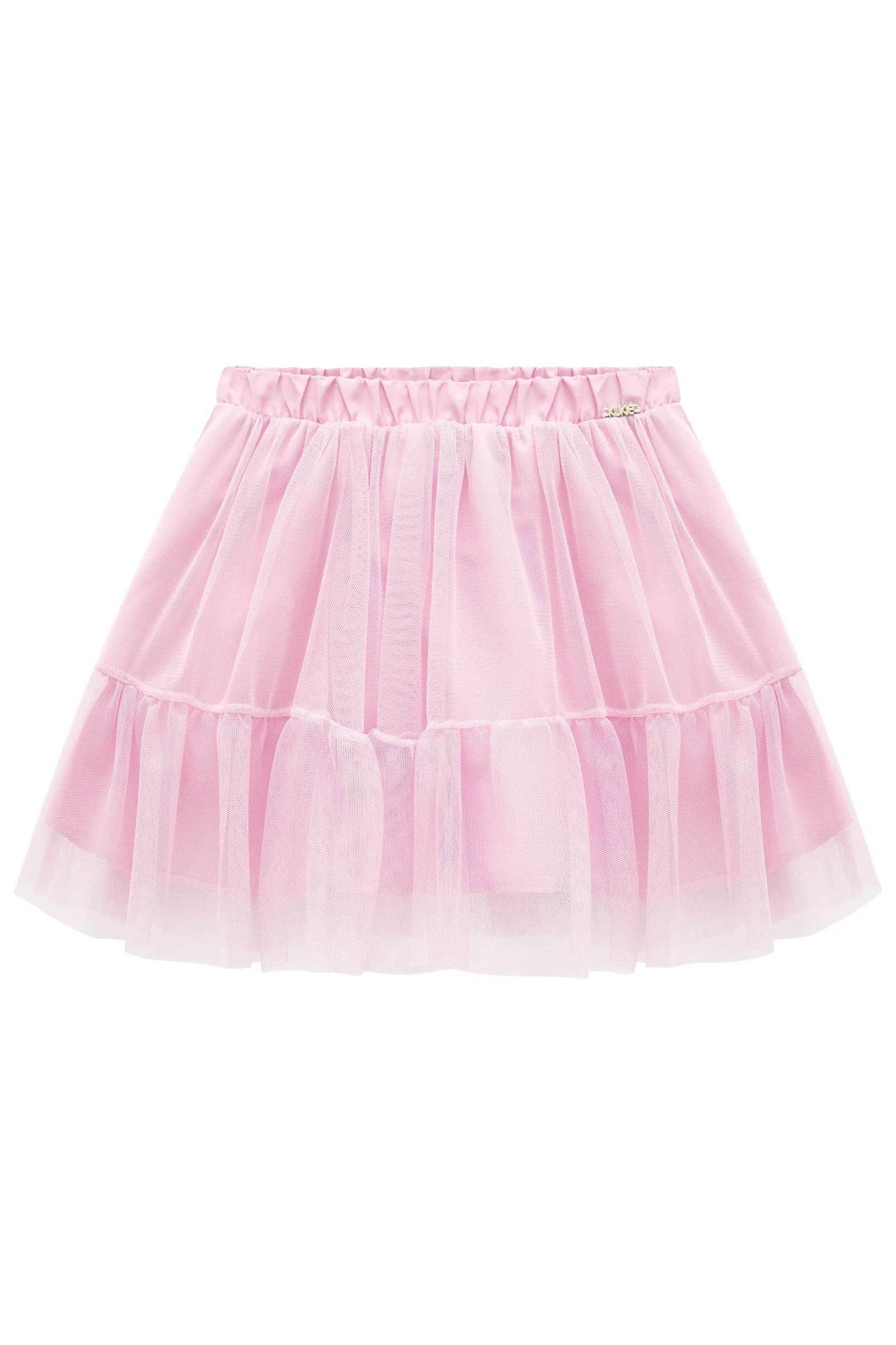 Saia em Tule com Elastano. (Com Shorts Embutido) 80874 Kukiê Bebê Menina