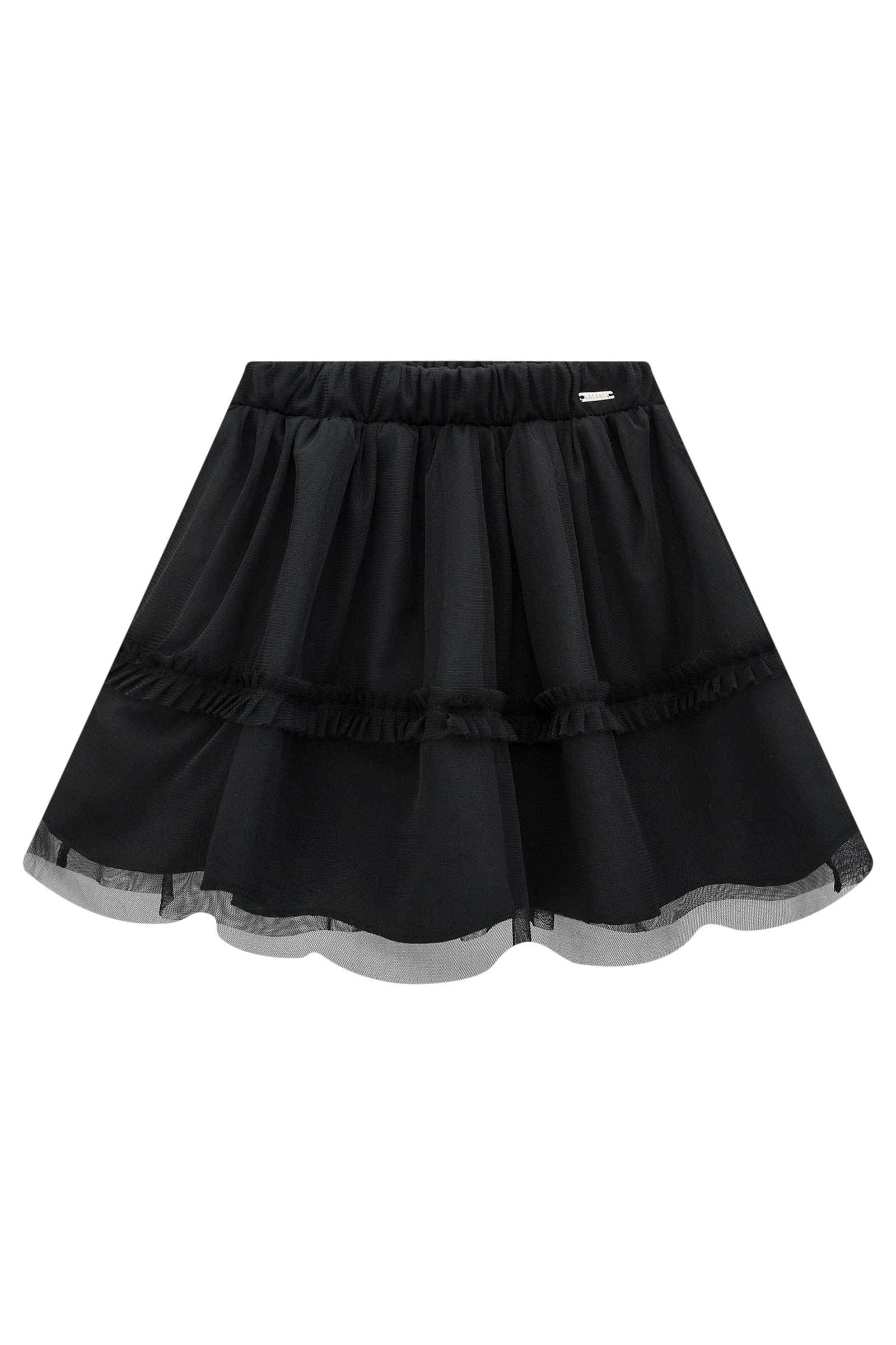 Saia em Tule com Elastano. Com Shorts Embutido. 79134 Infanti Infantil Menina