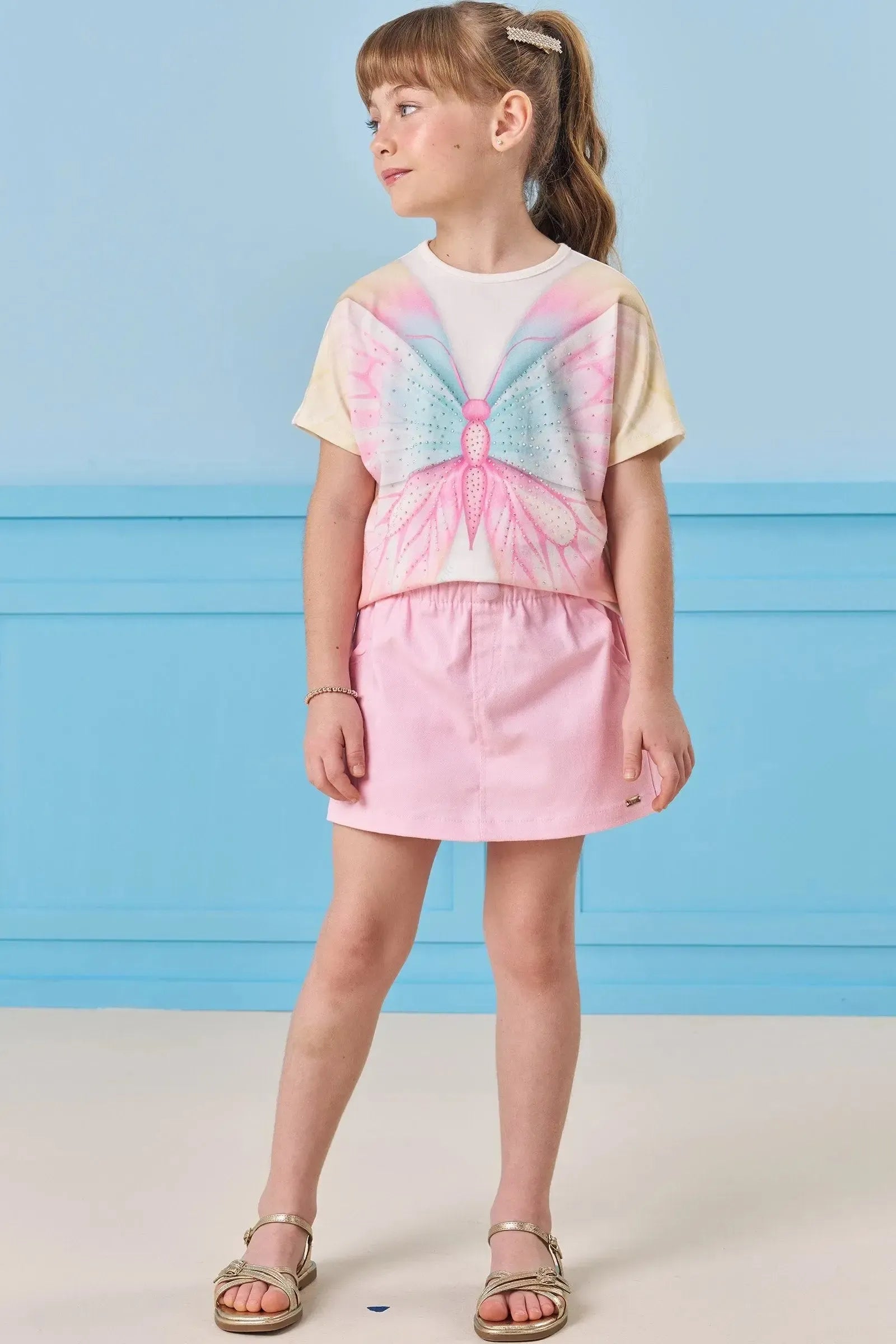 Short Saia em Sarja com Elastano 85257 Infanti Infantil Menina