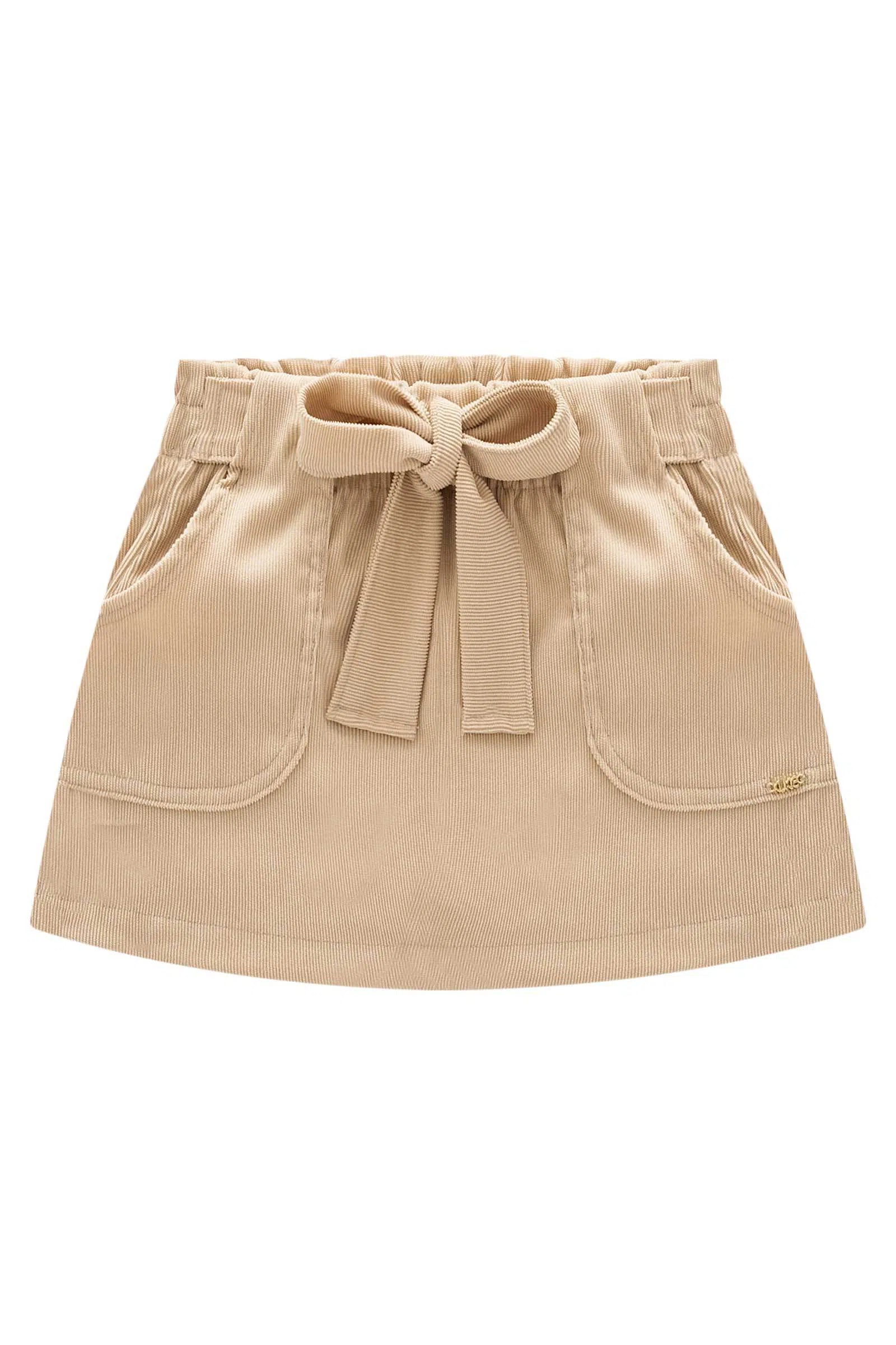 Short Saia em Tecido Cotelê 79144 Kukiê Infantil Menina