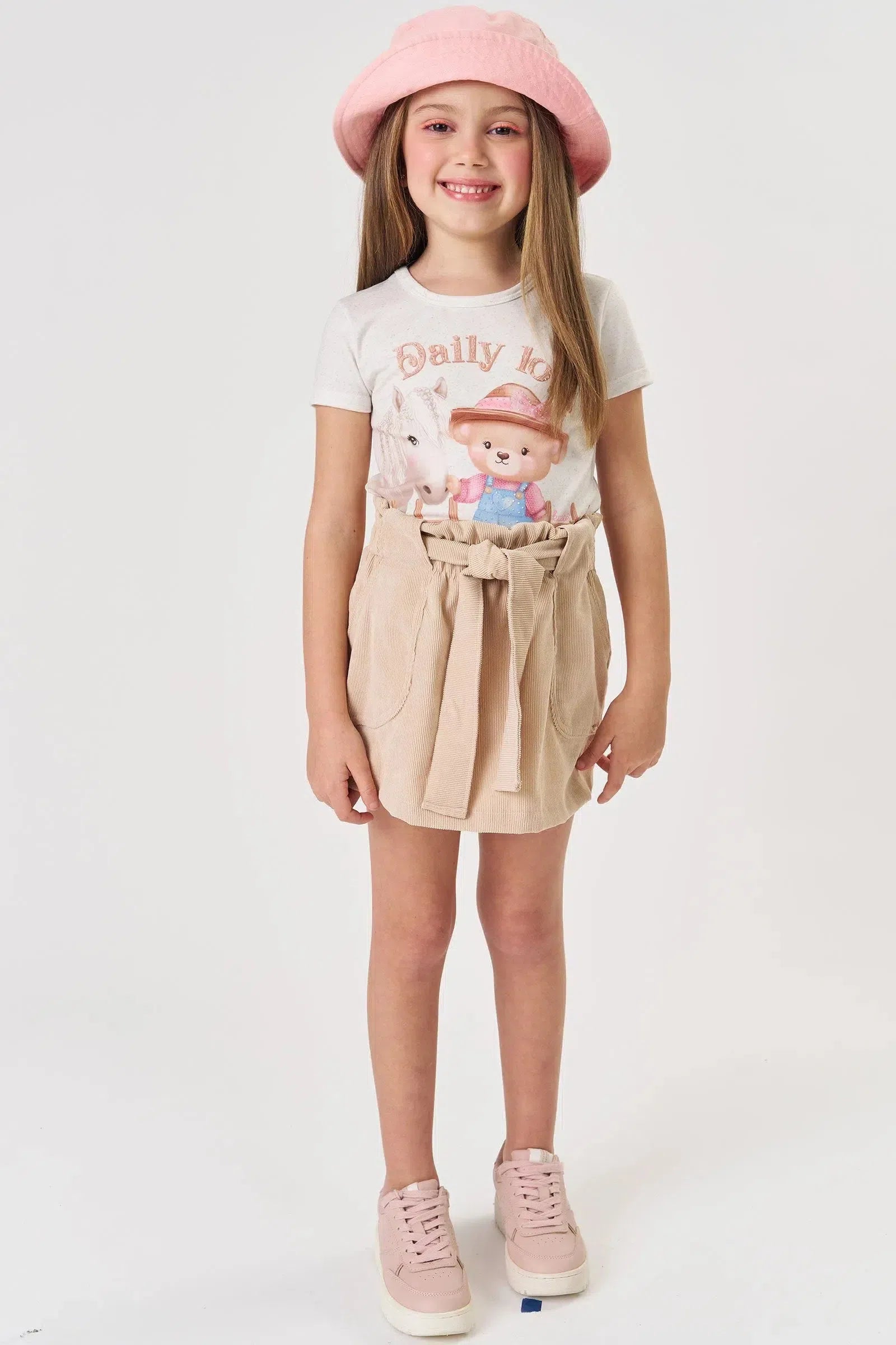 Short Saia em Tecido Cotelê 79144 Kukiê Infantil Menina