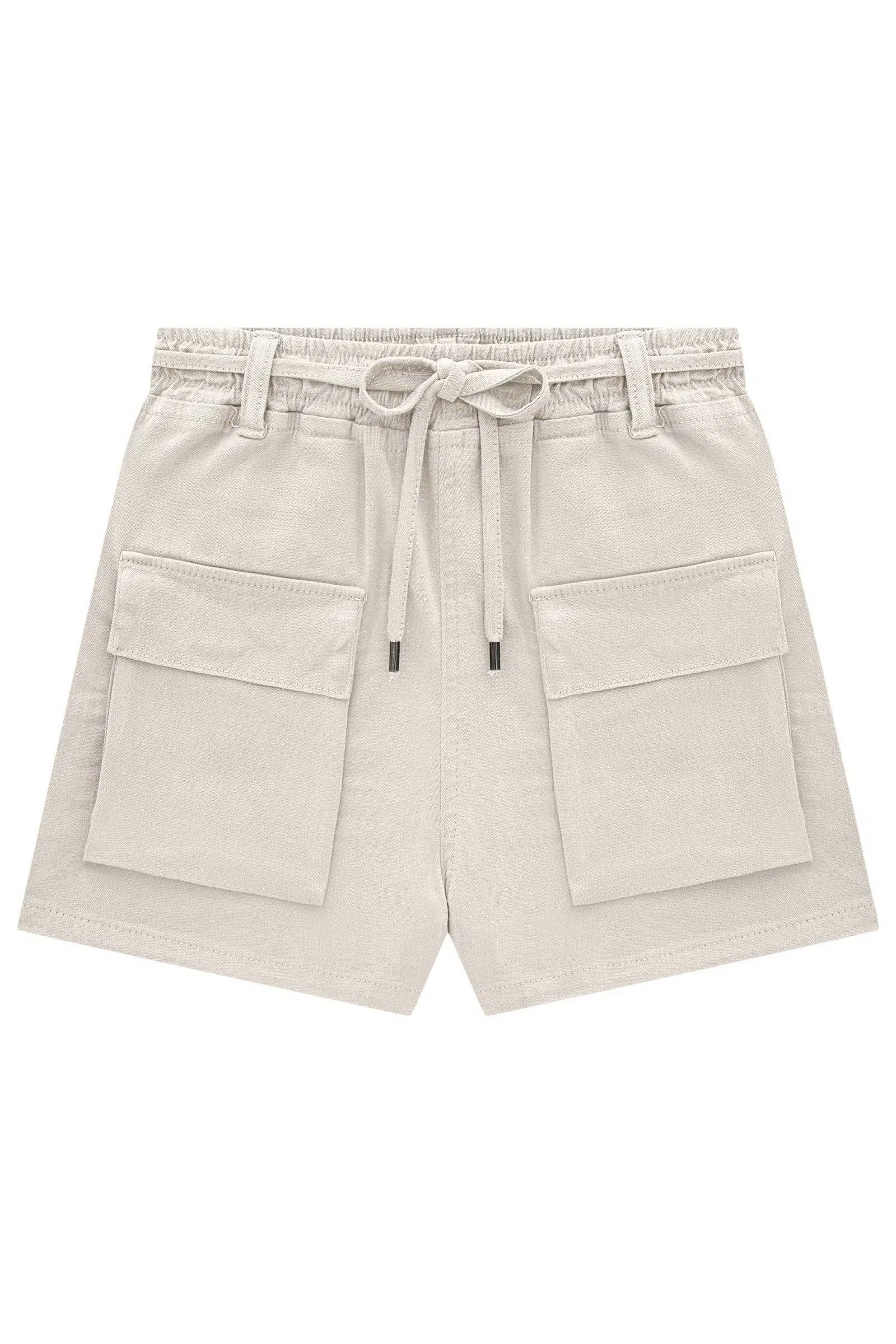 Shorts Cintura Alta em Sarja com Elastano 77796 Vic&Vicky