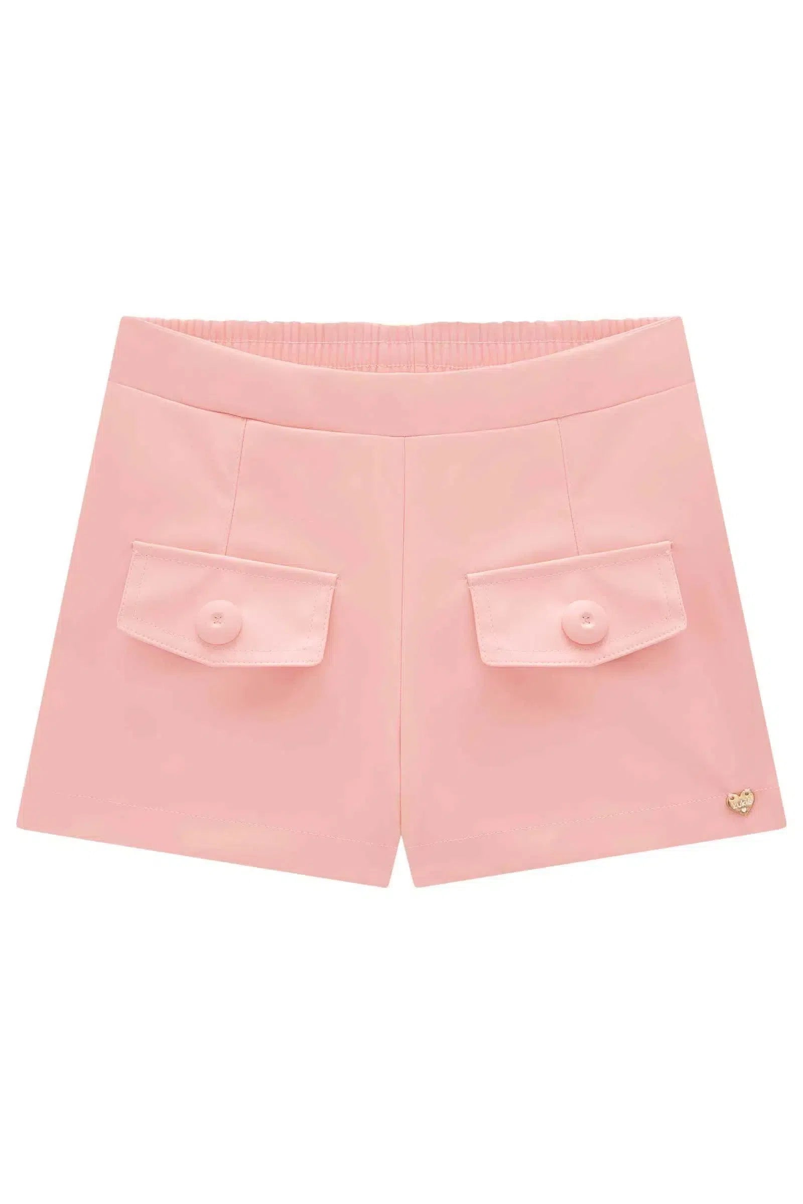 Shorts em Couro Eco 79444 Kukiê Infantil Menina