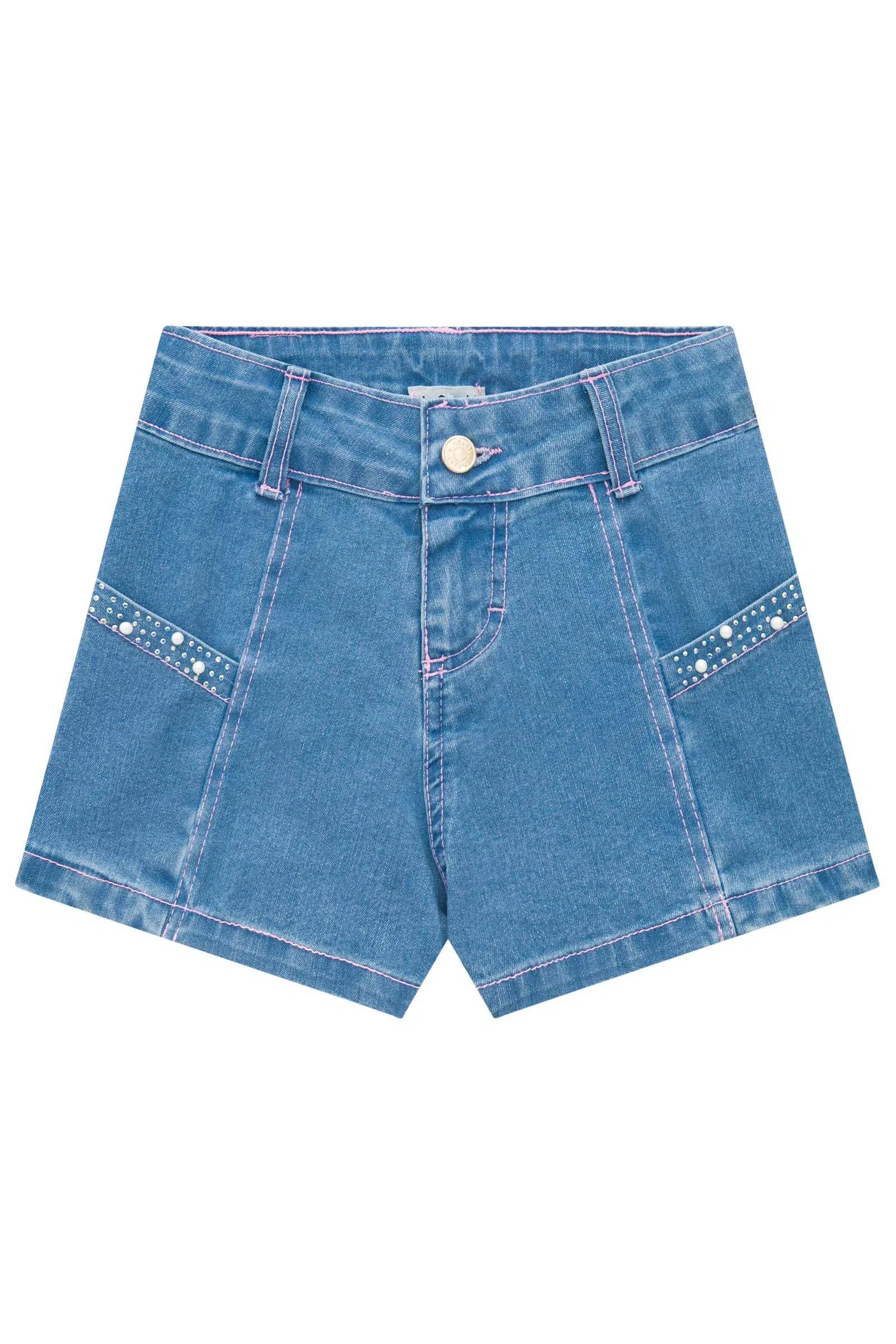 Shorts em Jeans Bellini com Elastano 74786 Infanti