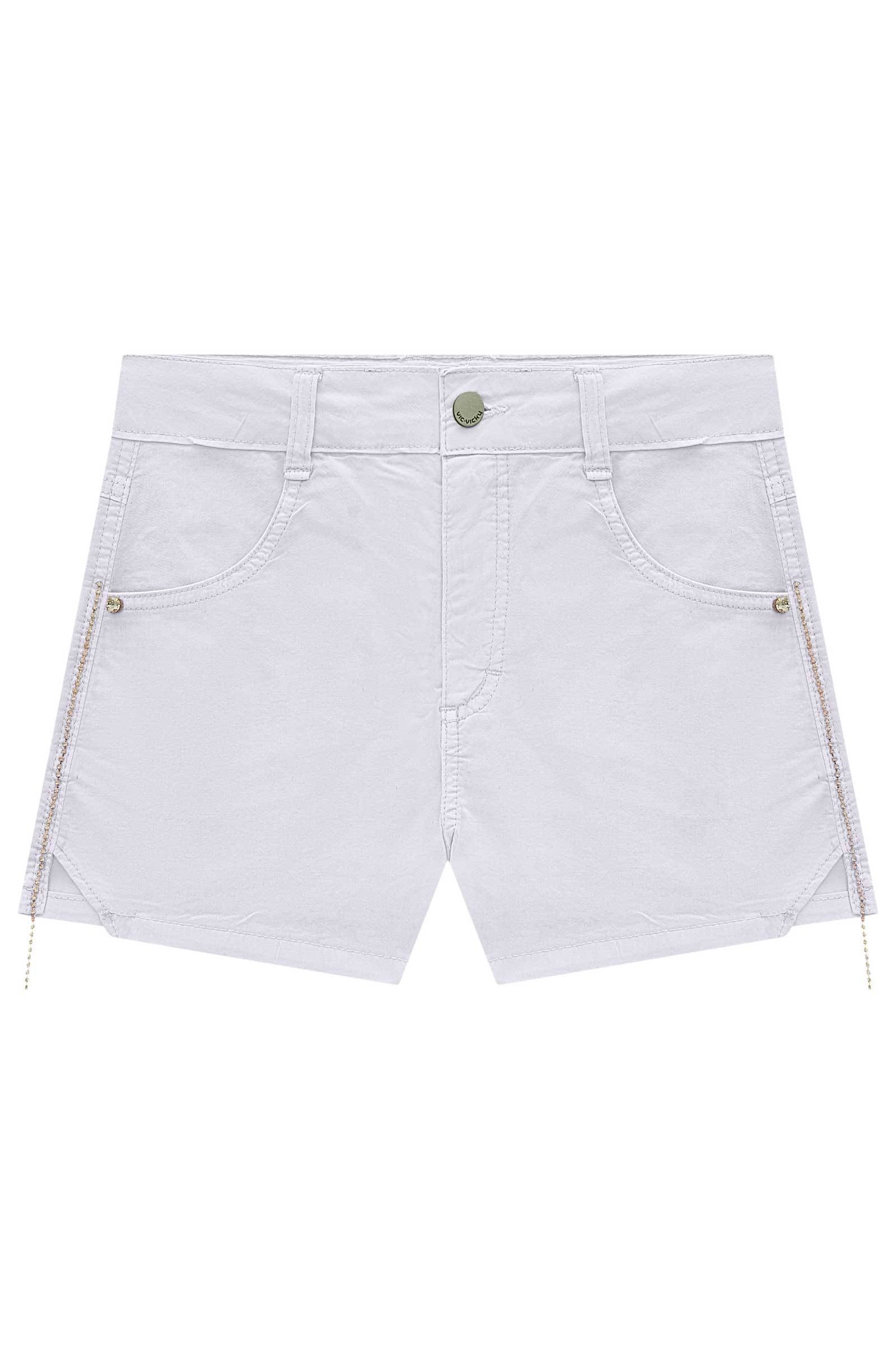 Shorts em Sarja com Elastano 75046 Vic&Vicky