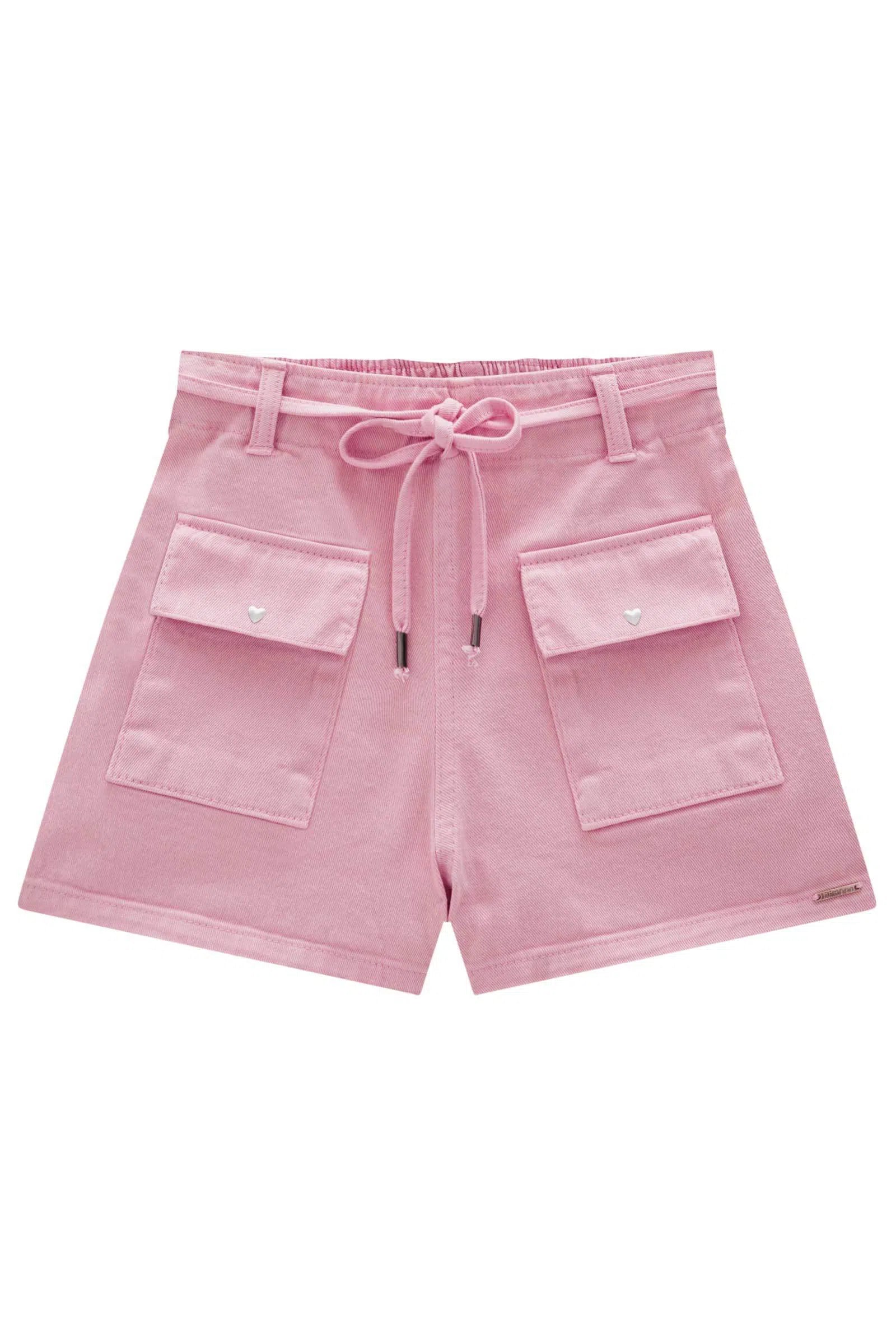 Shorts em Sarja com Elastano 79692 Lilimoon Teen Menina