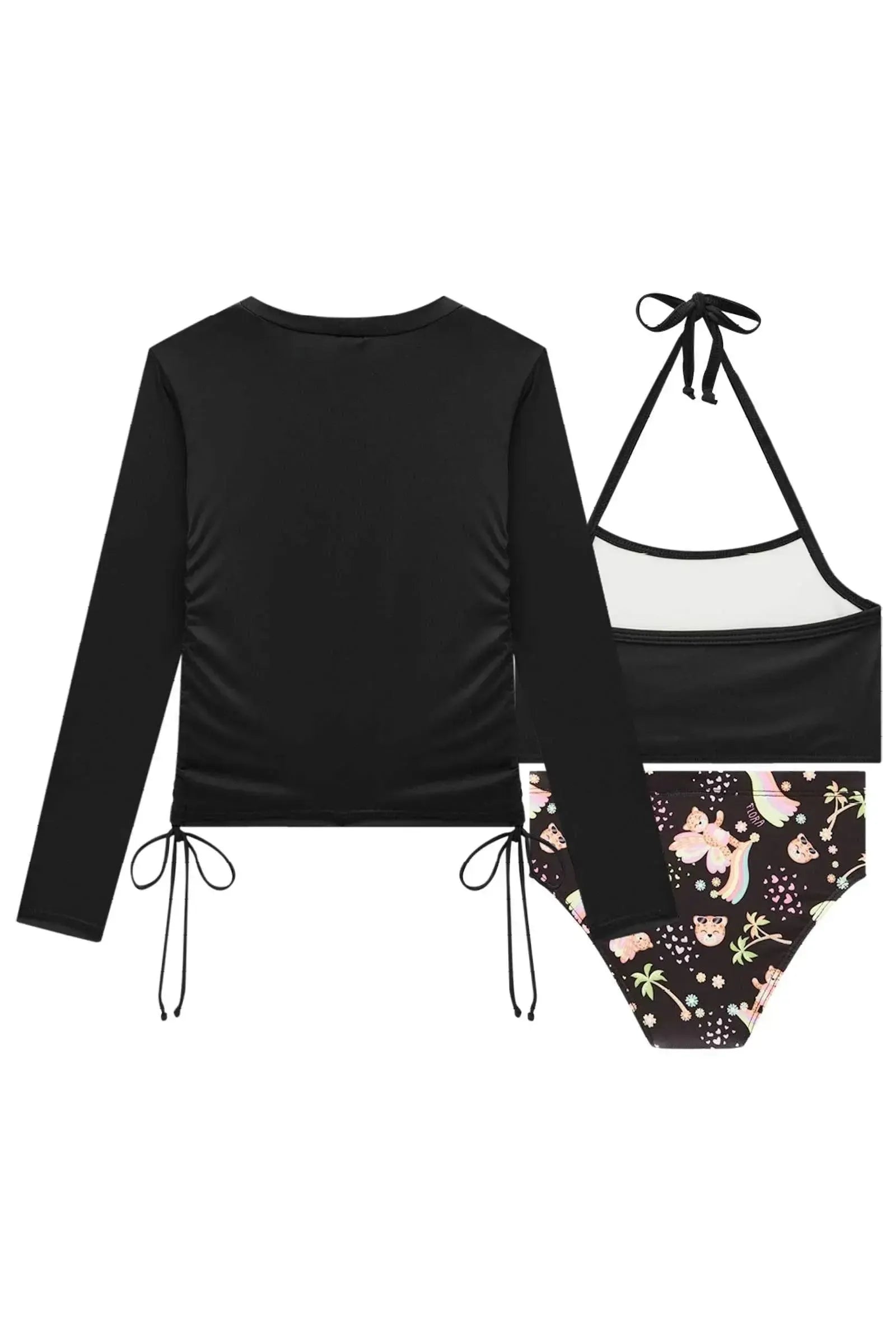 Trio de Blusa e Biquíni em Malha Uv Dry com Proteção Uv 50+ 84494 Infanti Infantil Menina