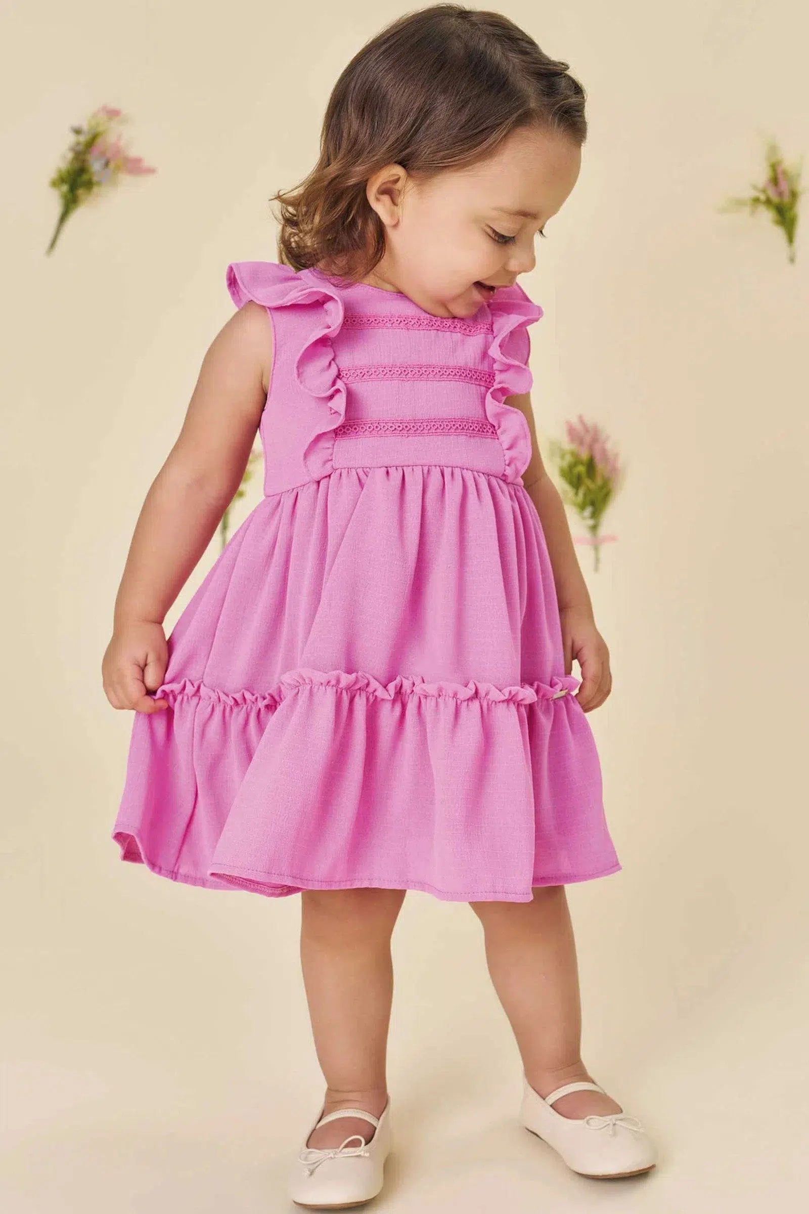 Vestido Bebê em Air Flow Crepe Duna 81842 Infanti