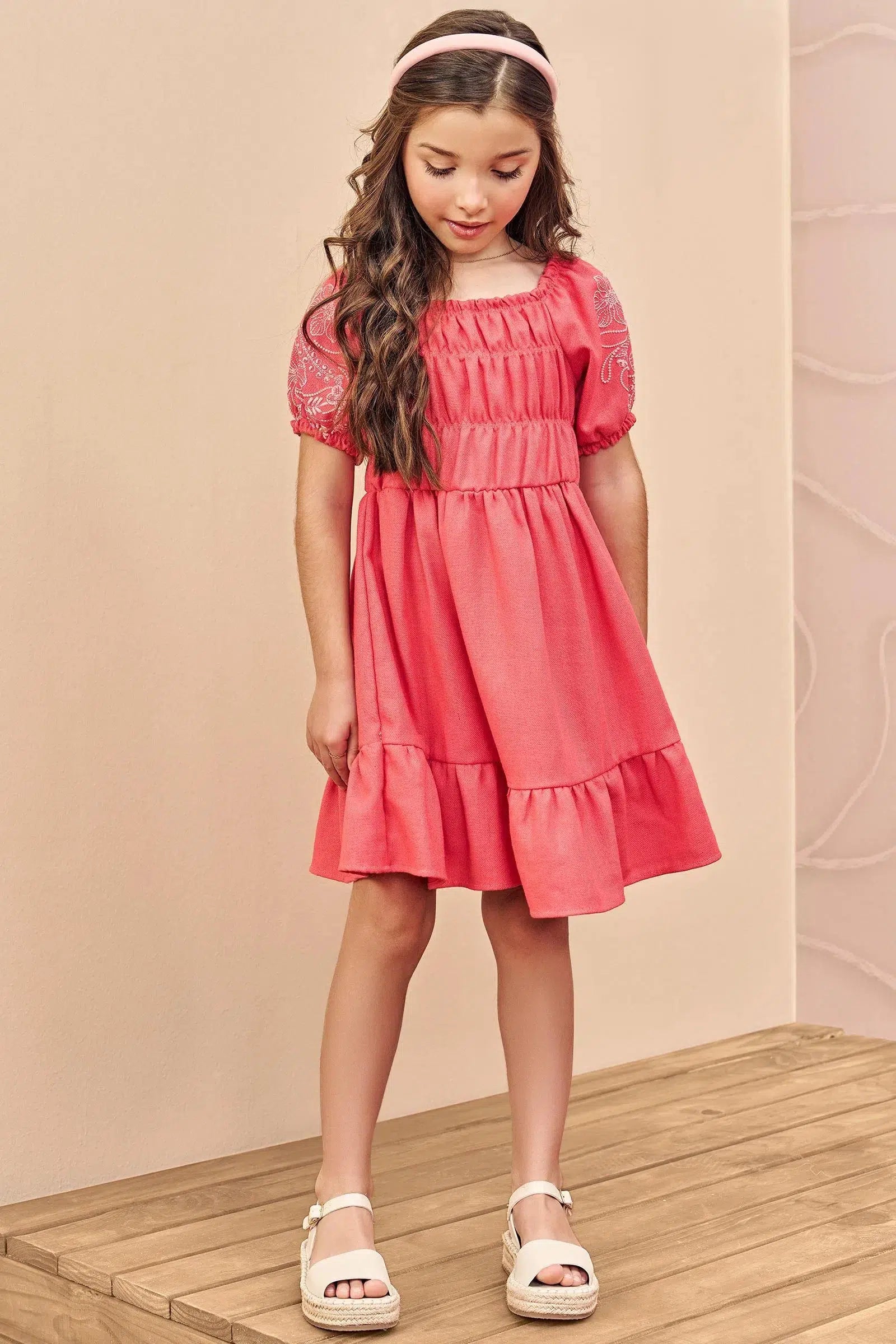 Vestido em Alfaiataria Twill Linen Look 77905 Infanti