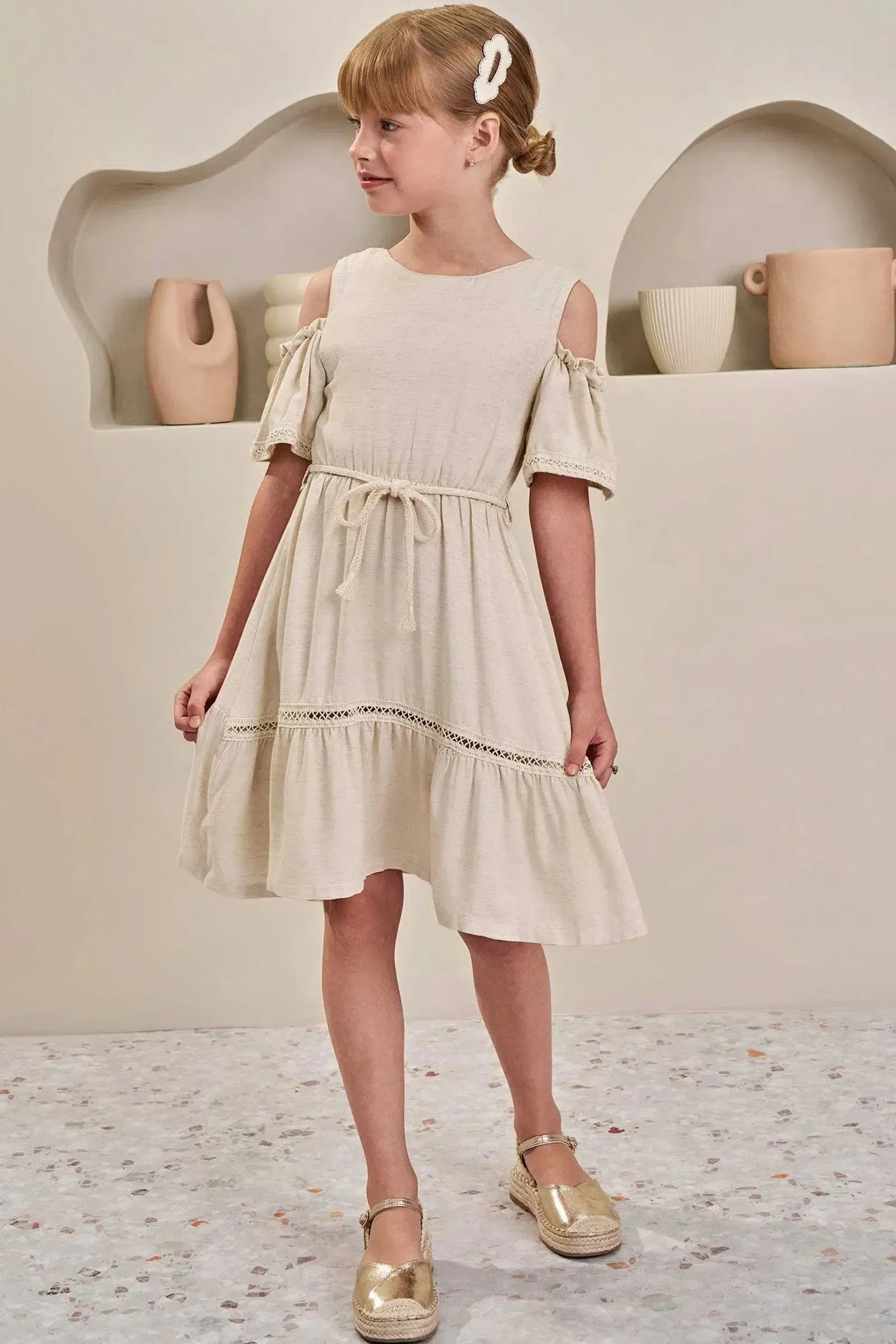 Vestido em Blend de Viscose 84587 Infanti Infantil Menina