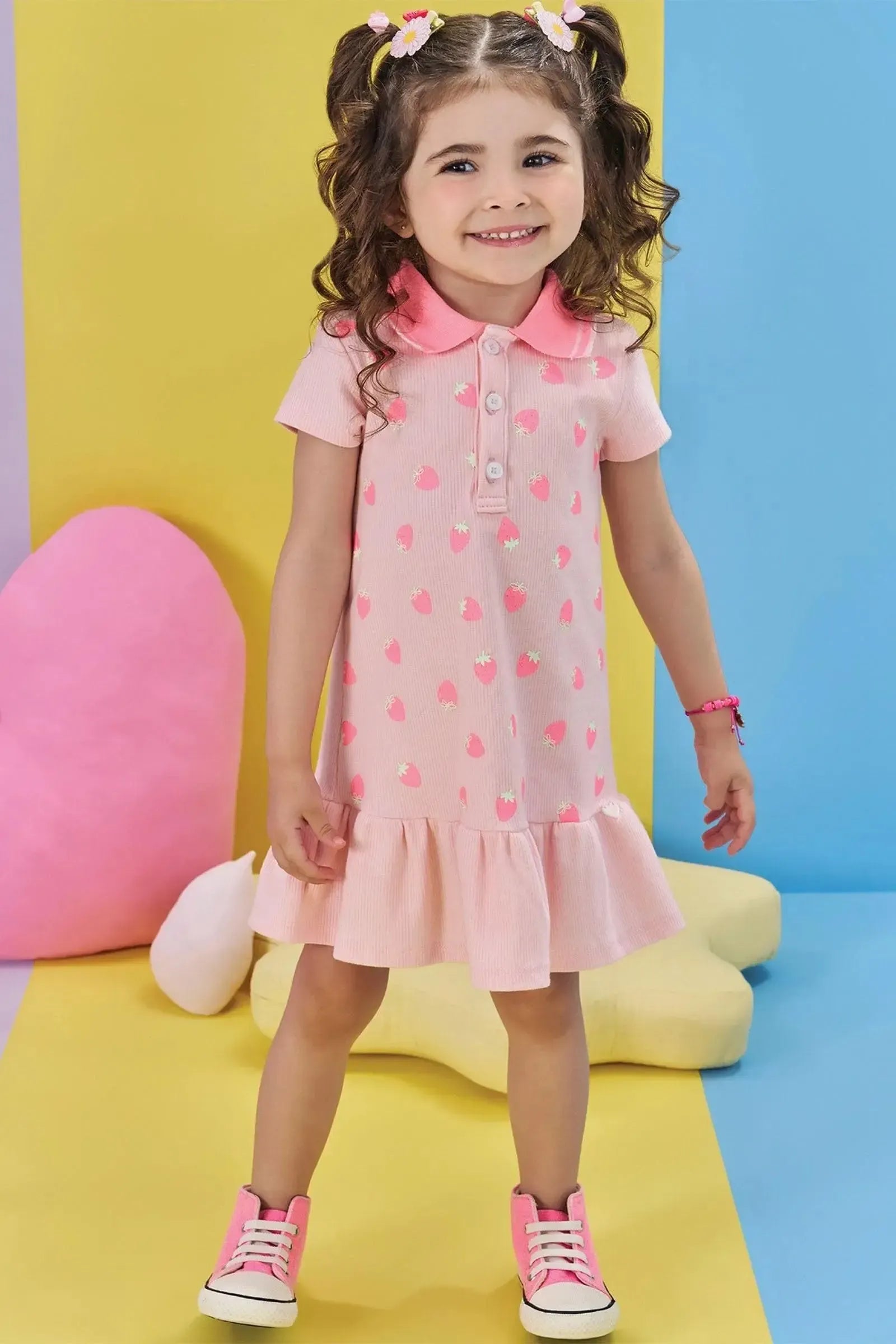Vestido em Canelado 84708 Kukiê Bebê Menina