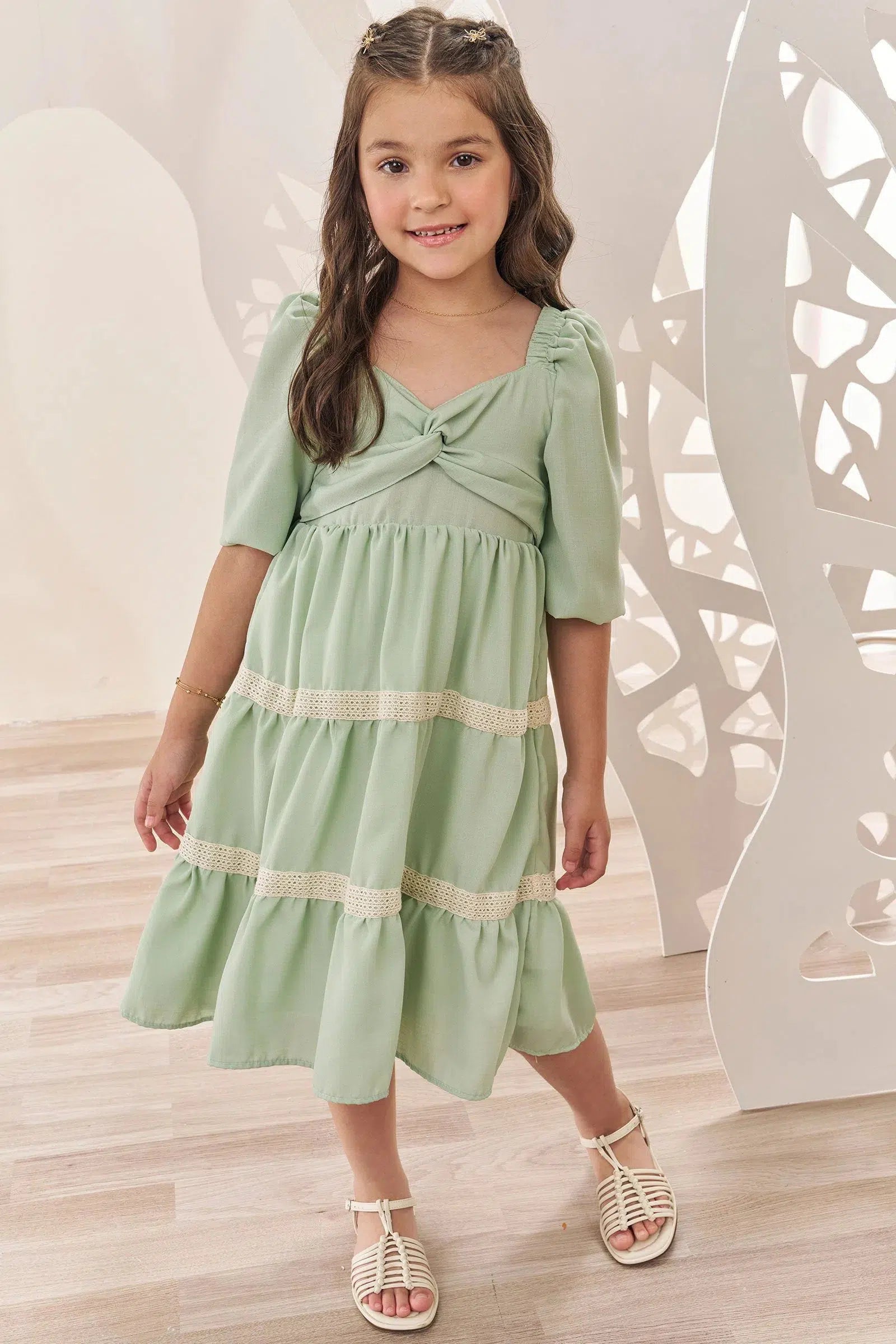 Vestido em Chiffon Linen 74245 Infanti