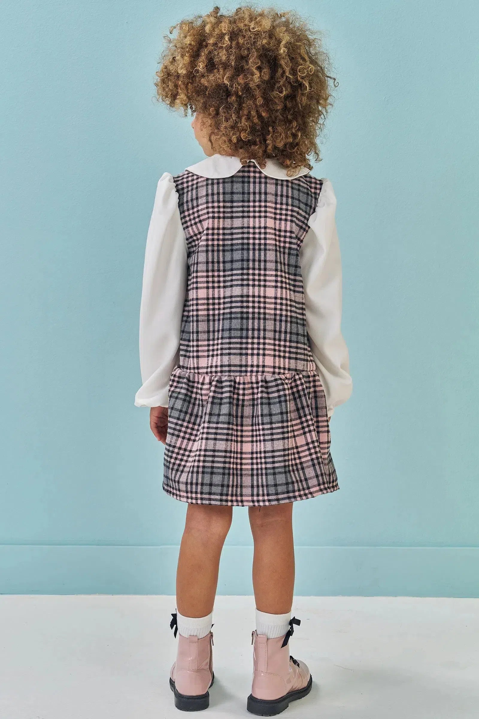 Vestido em Flanela e Viscose Twill 79481 Kukiê Infantil Menina