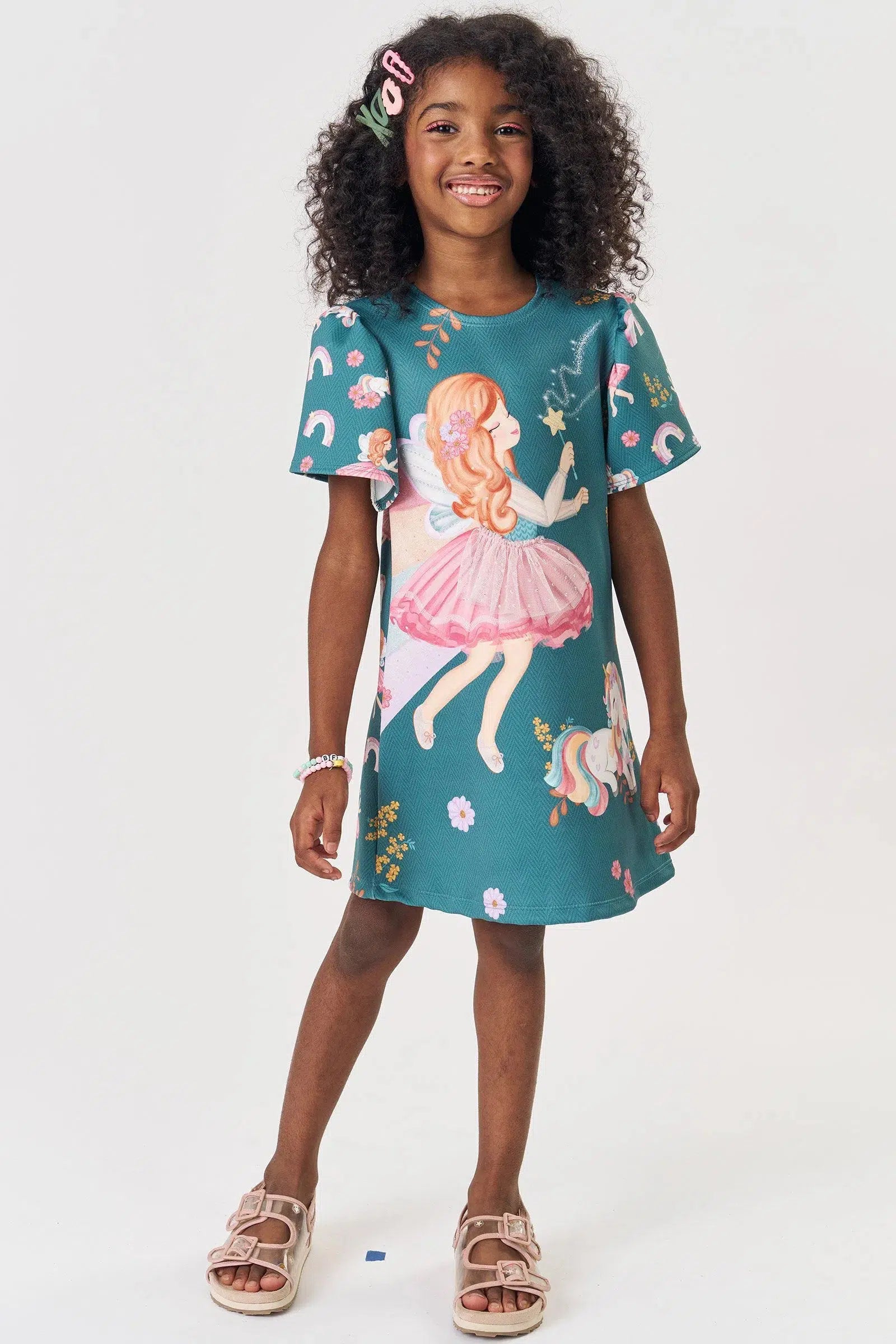 Vestido Infantil Menina em Fly Tech 82340 Kukiê