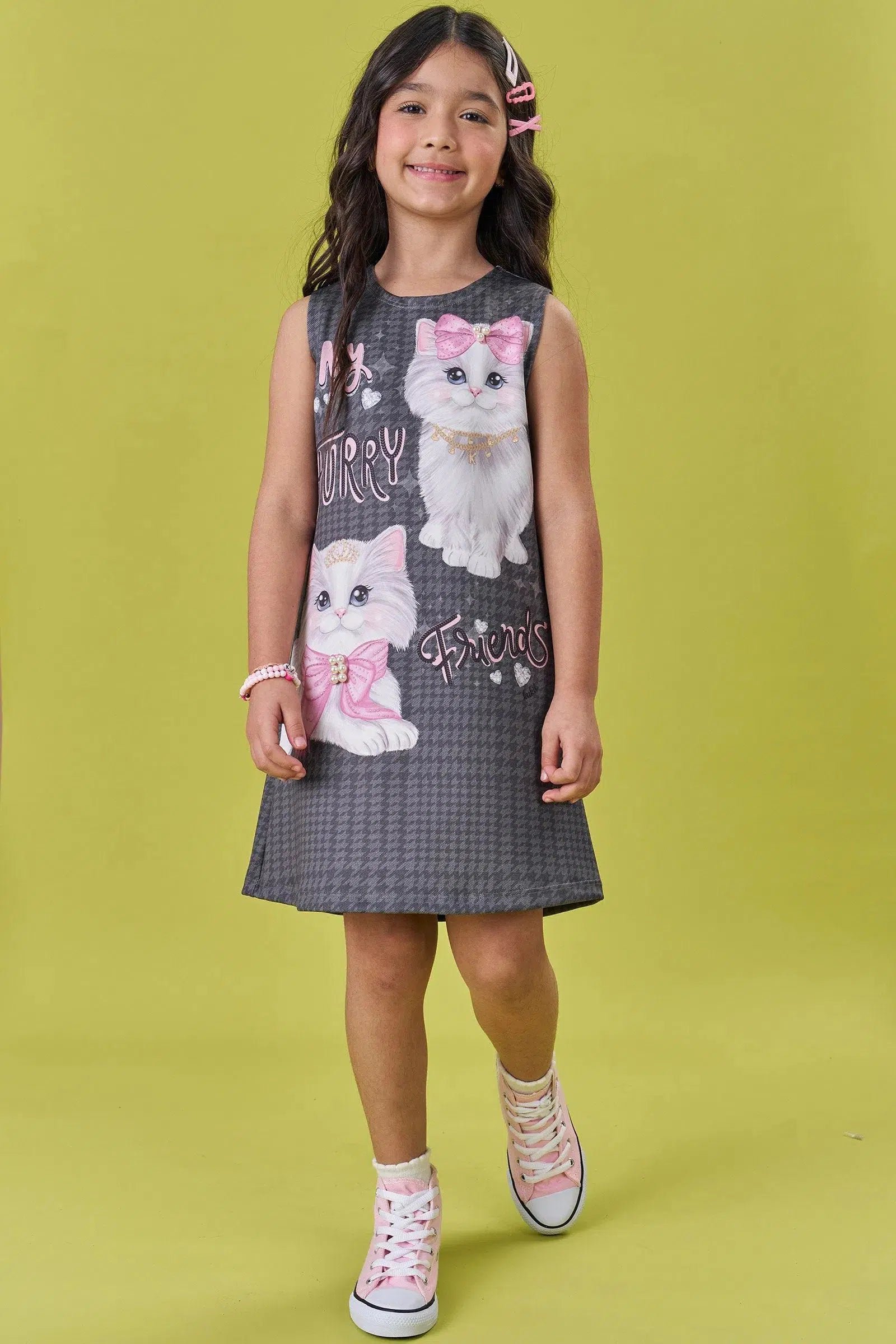 Vestido Infantil Menina em Fly Tech 82343 Kukiê