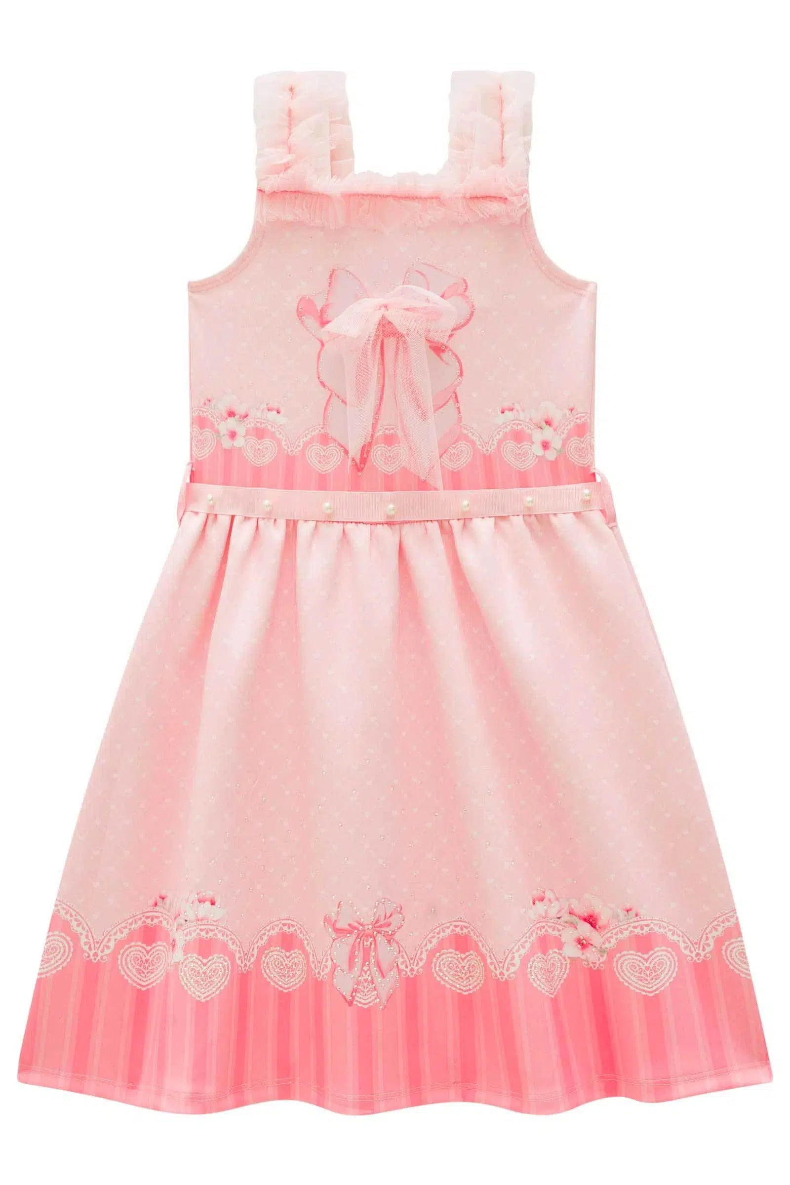 Vestido em Fly Tech e Tule 78293 Infanti