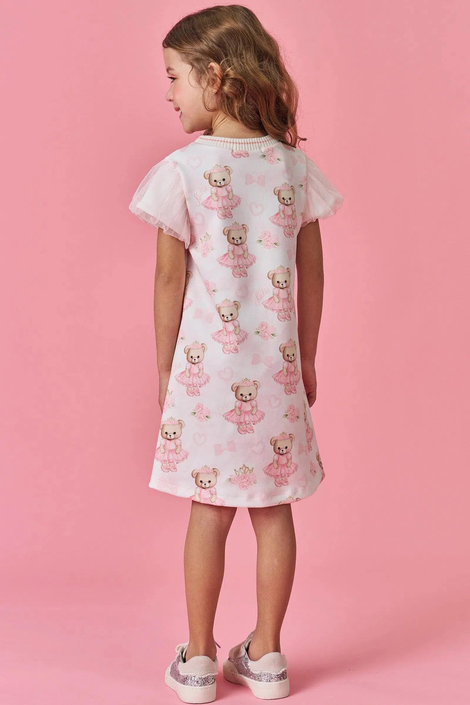 Vestido Infantil Menina em Fly Tech e Tule com Elastano 82361 Kukiê