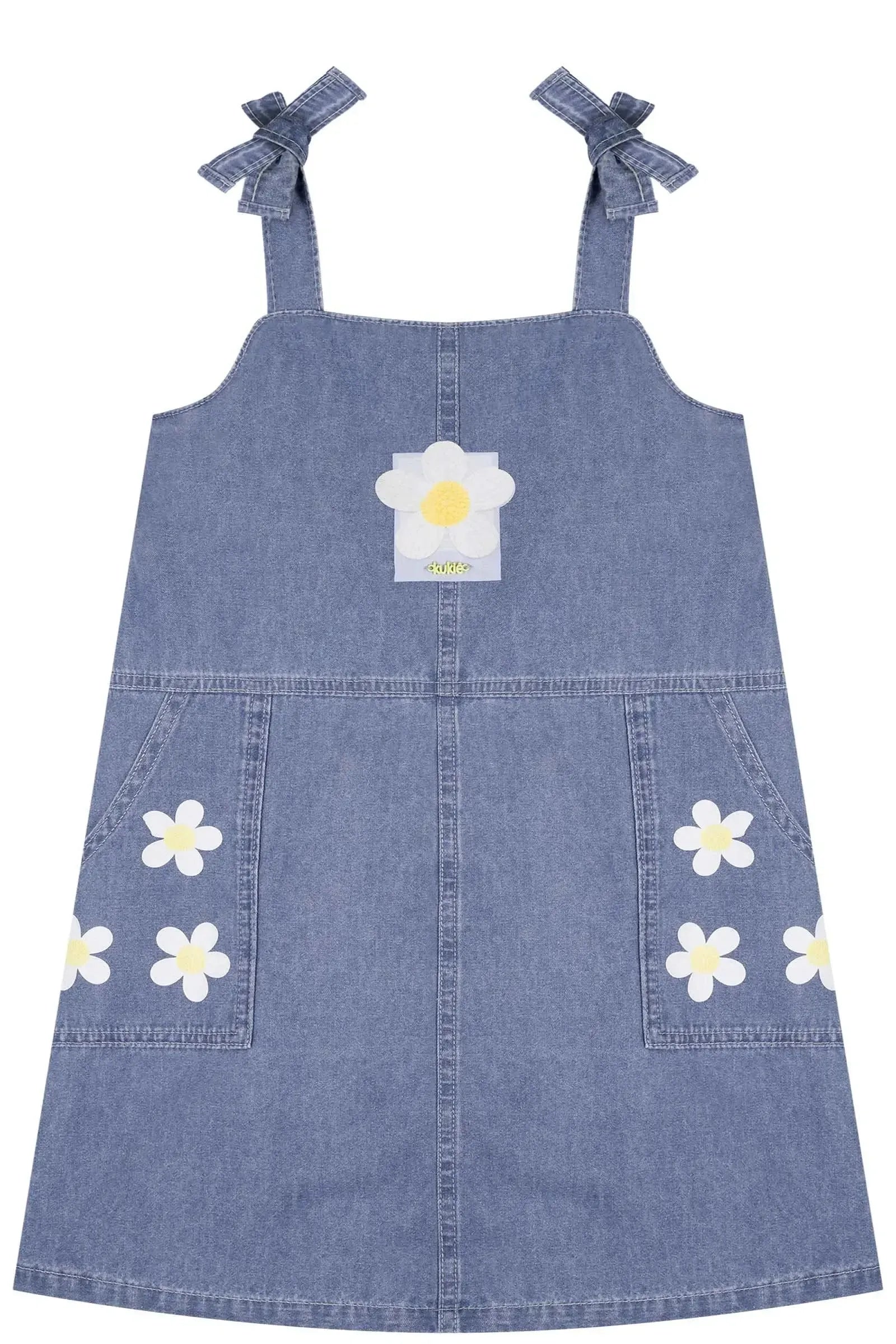 Vestido em Jeans com Elastano 84225 Kukiê Infantil Menina
