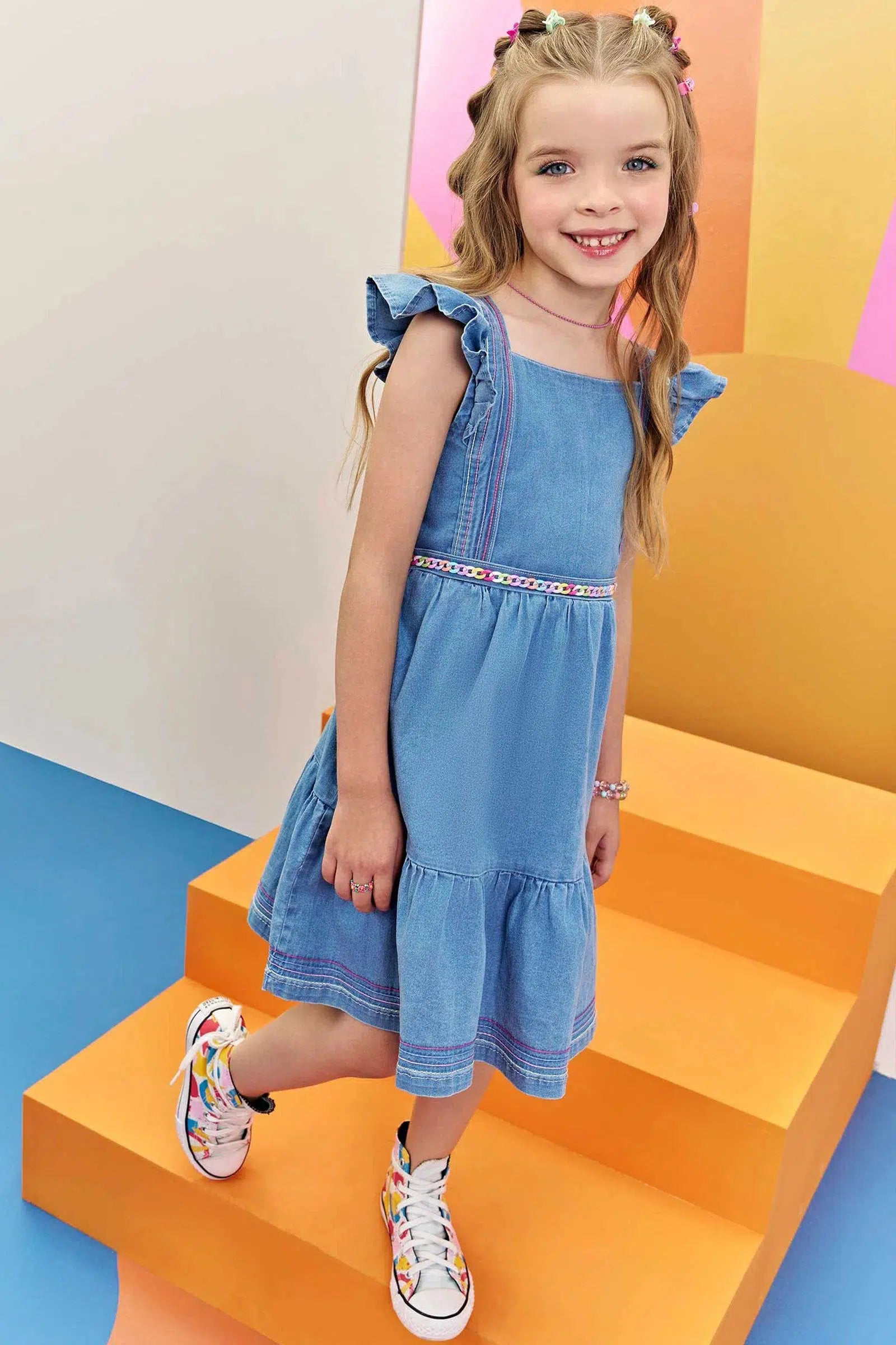 Vestido em Jeans Liz com Elastano 76146 Infanti