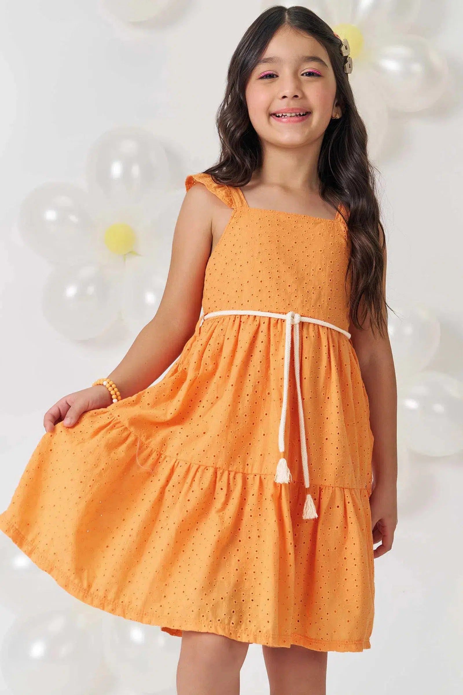 Vestido Infantil Menina em Laise 81601 Kukiê