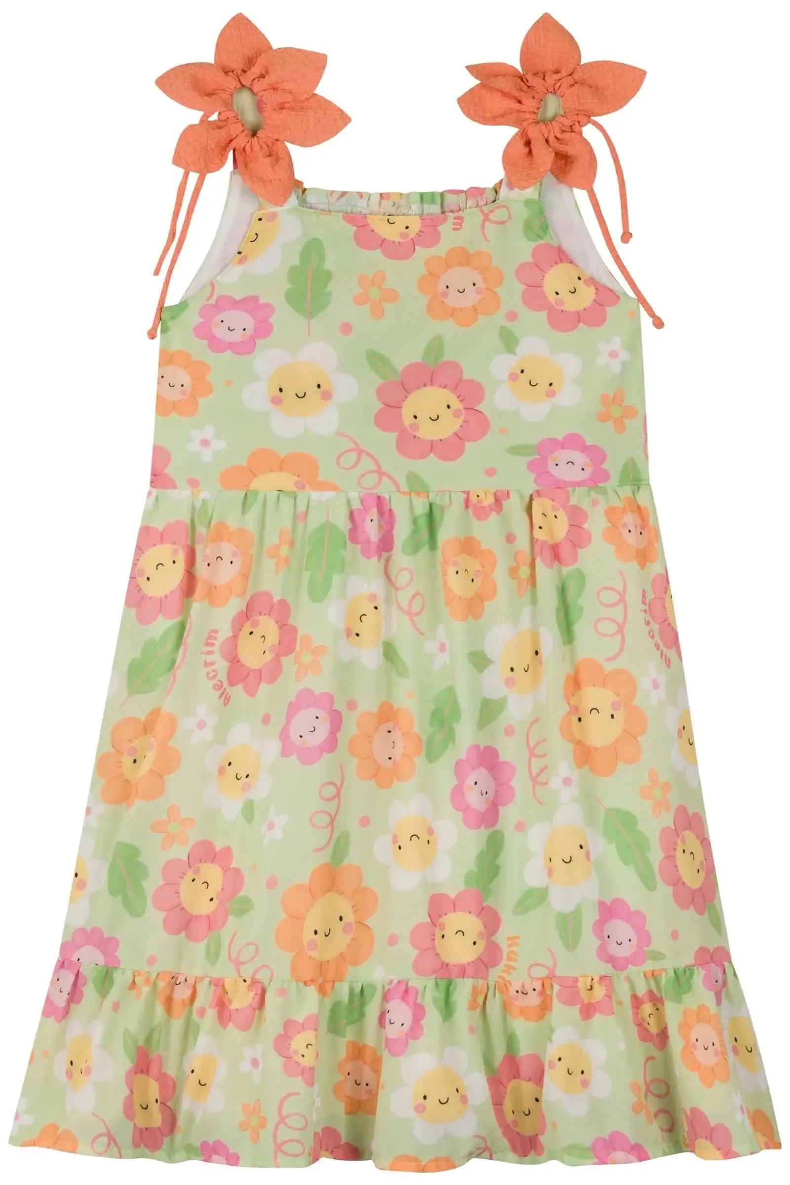 Vestido em Light Peach Textura 84025 Kukiê Infantil Menina