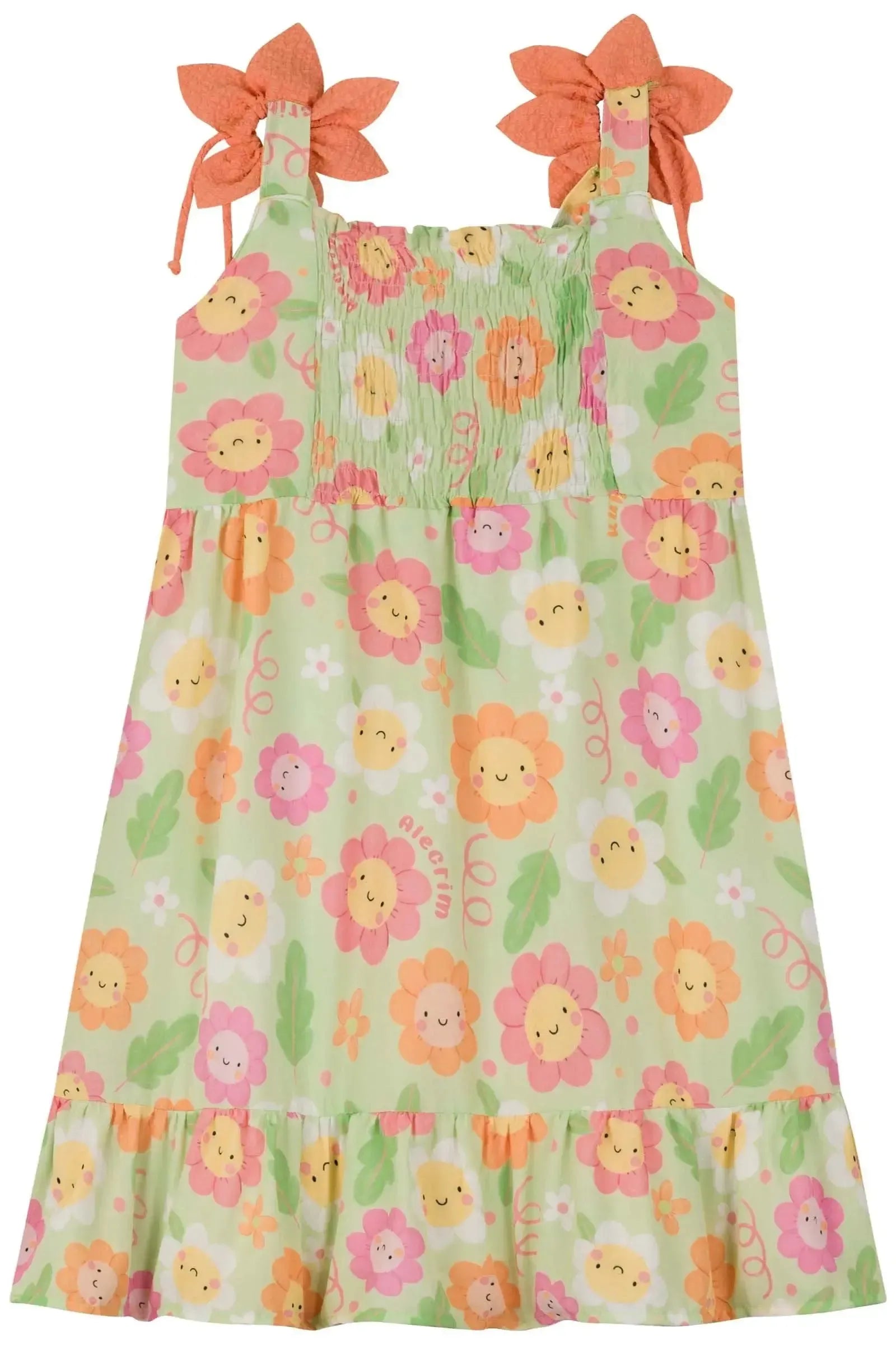 Vestido em Light Peach Textura 84025 Kukiê Infantil Menina