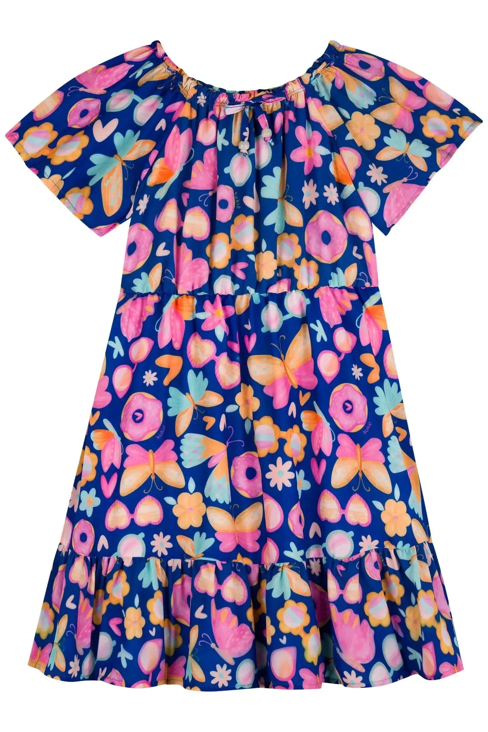 Vestido em Light Peach Textura 84215 Kukiê Infantil Menina