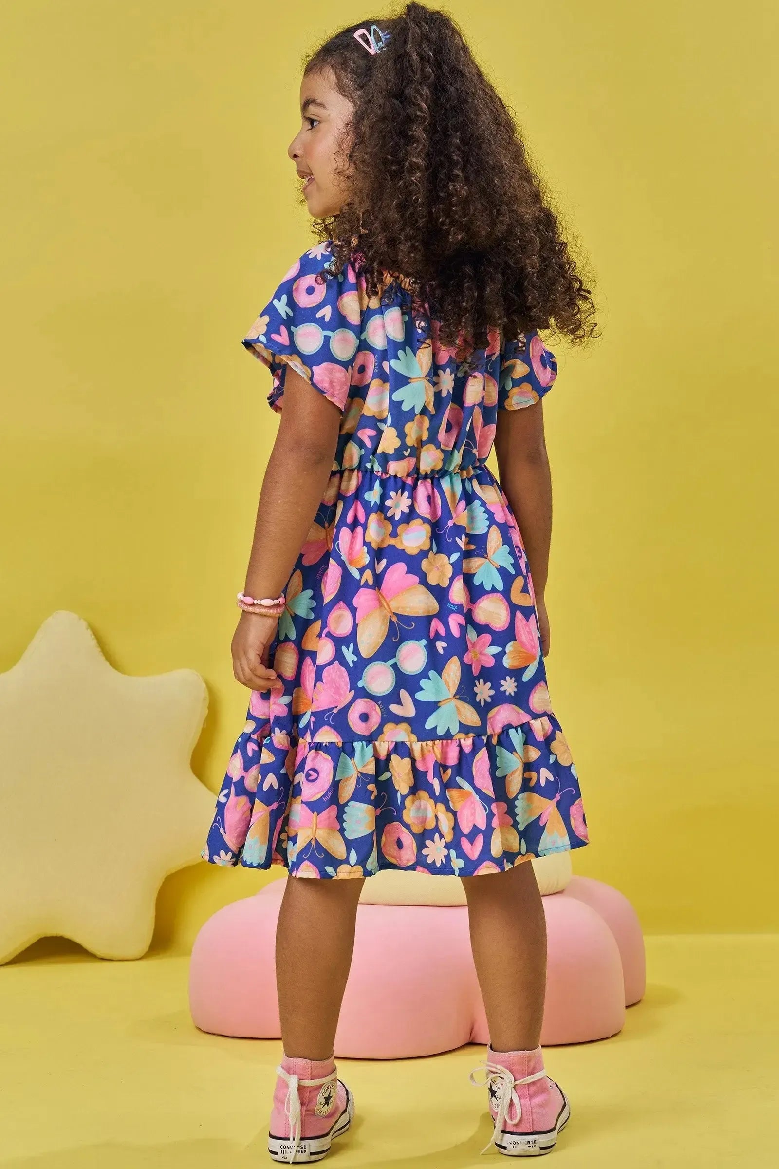 Vestido em Light Peach Textura 84215 Kukiê Infantil Menina