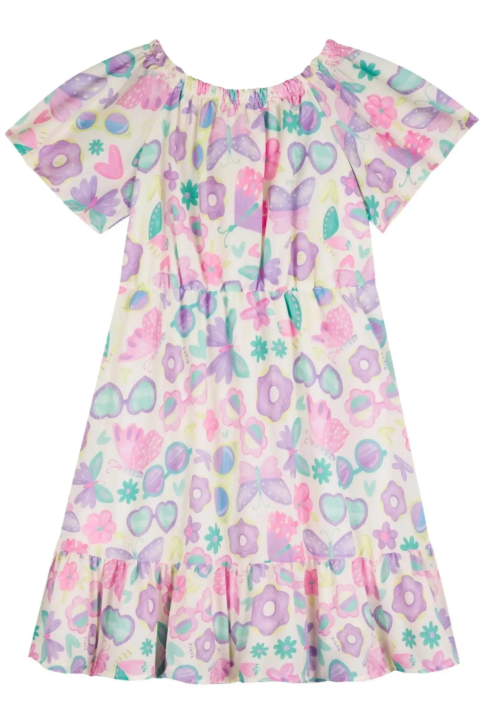Vestido em Light Peach Textura 84215 Kukiê Infantil Menina