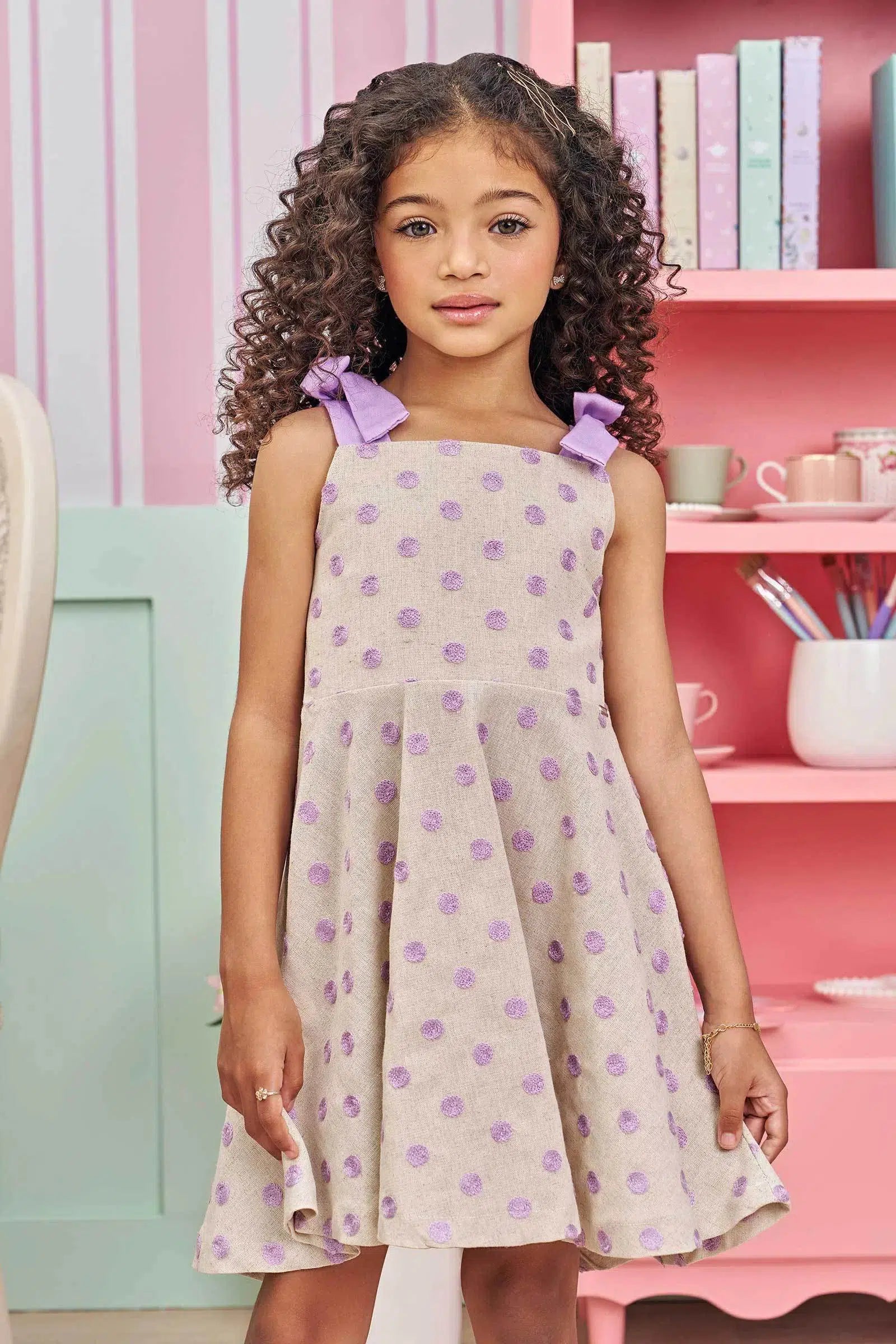 Vestido em Linho Poá 75092 Infanti