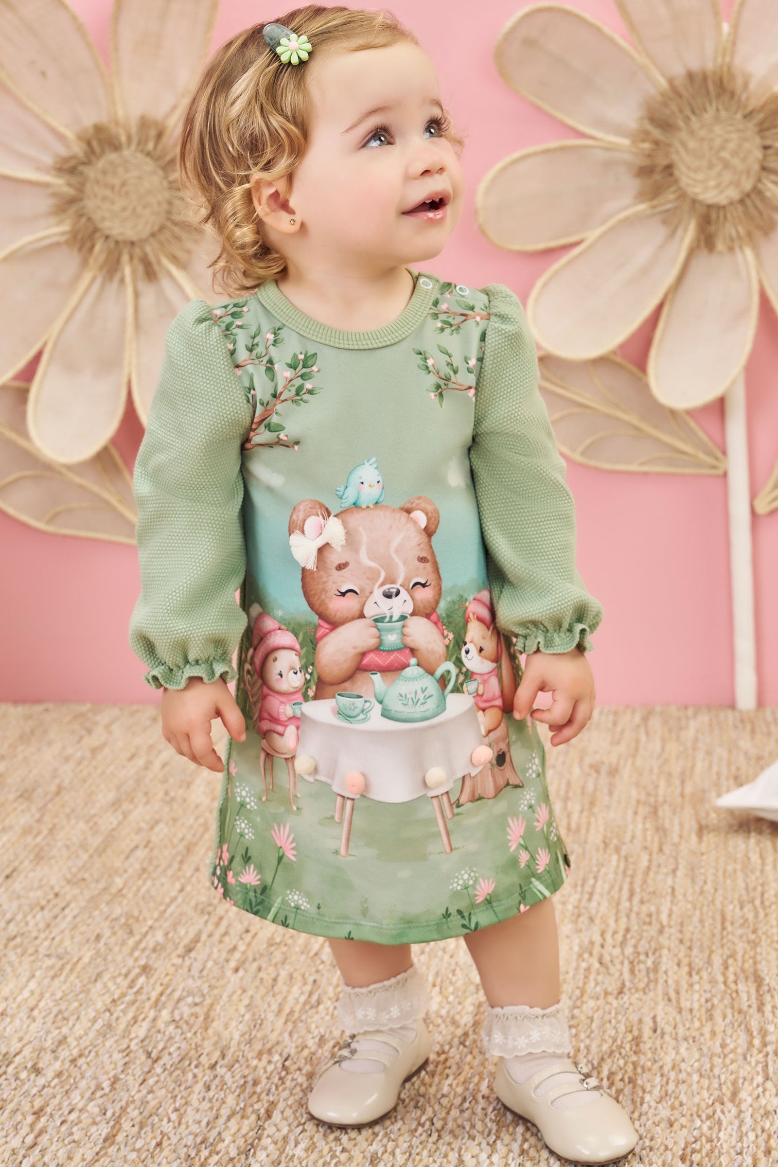 Vestido em Malha Bee 79382 Infanti Bebê Menina