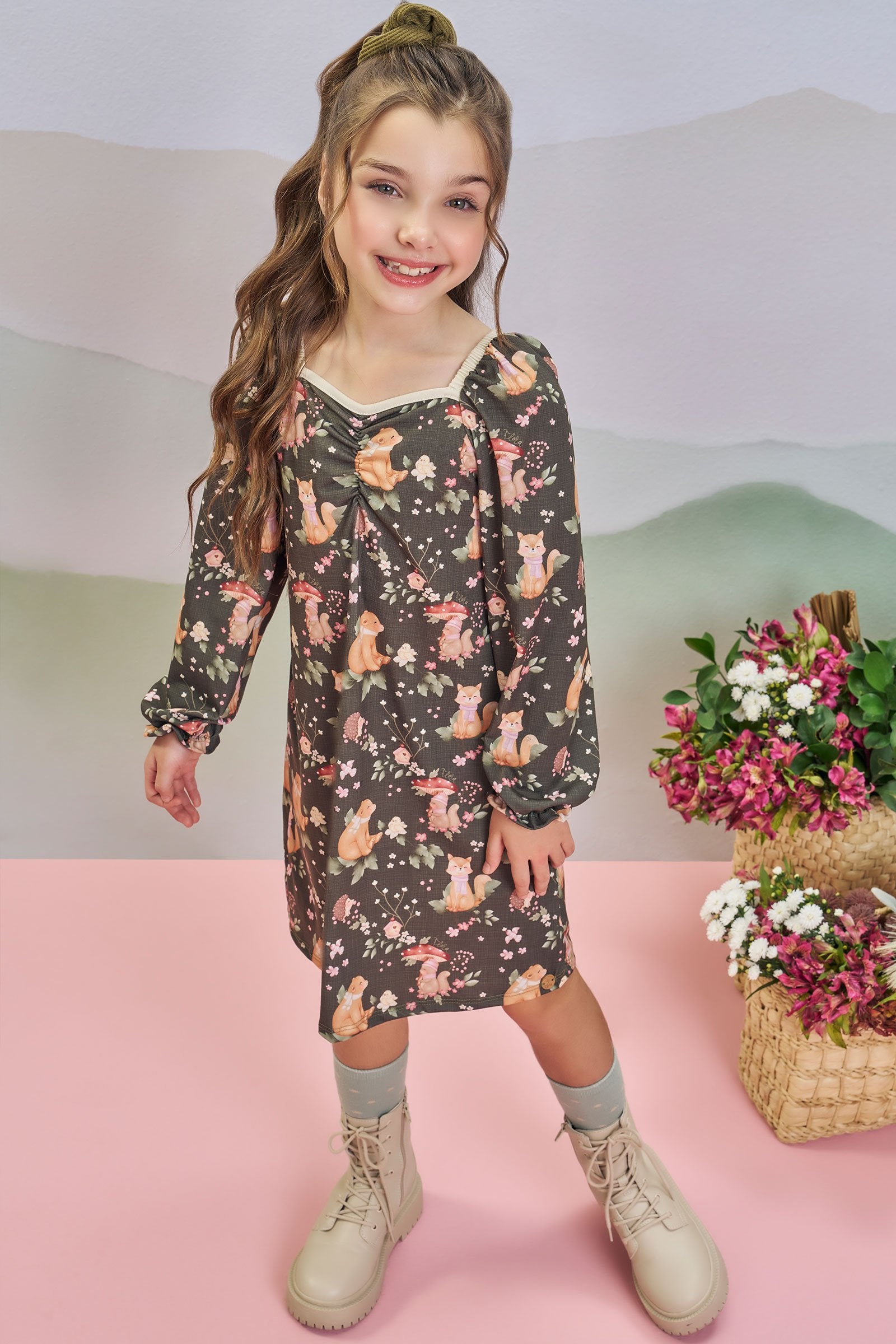 Vestido em Malha Fresh 79191 Infanti Infantil Menina