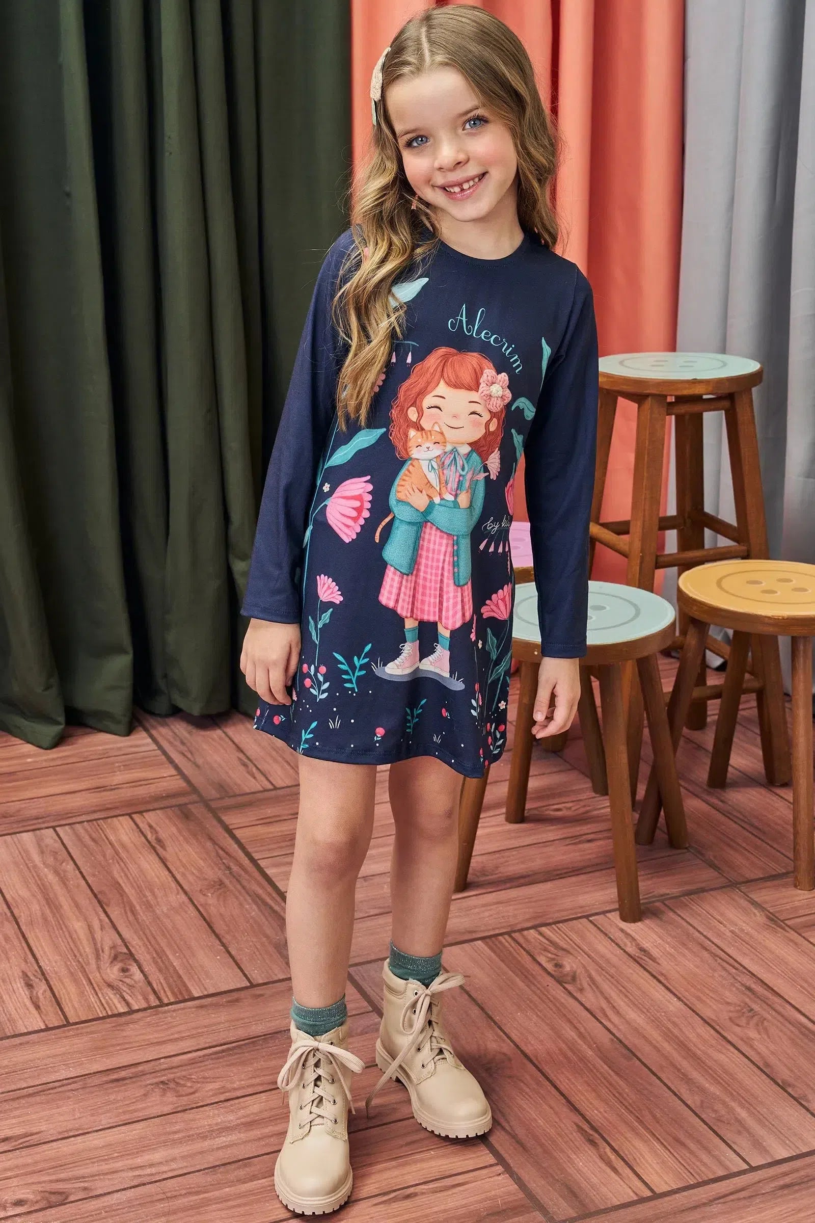 Vestido em Malha Fresh 79680 Kukiê Infantil Menina