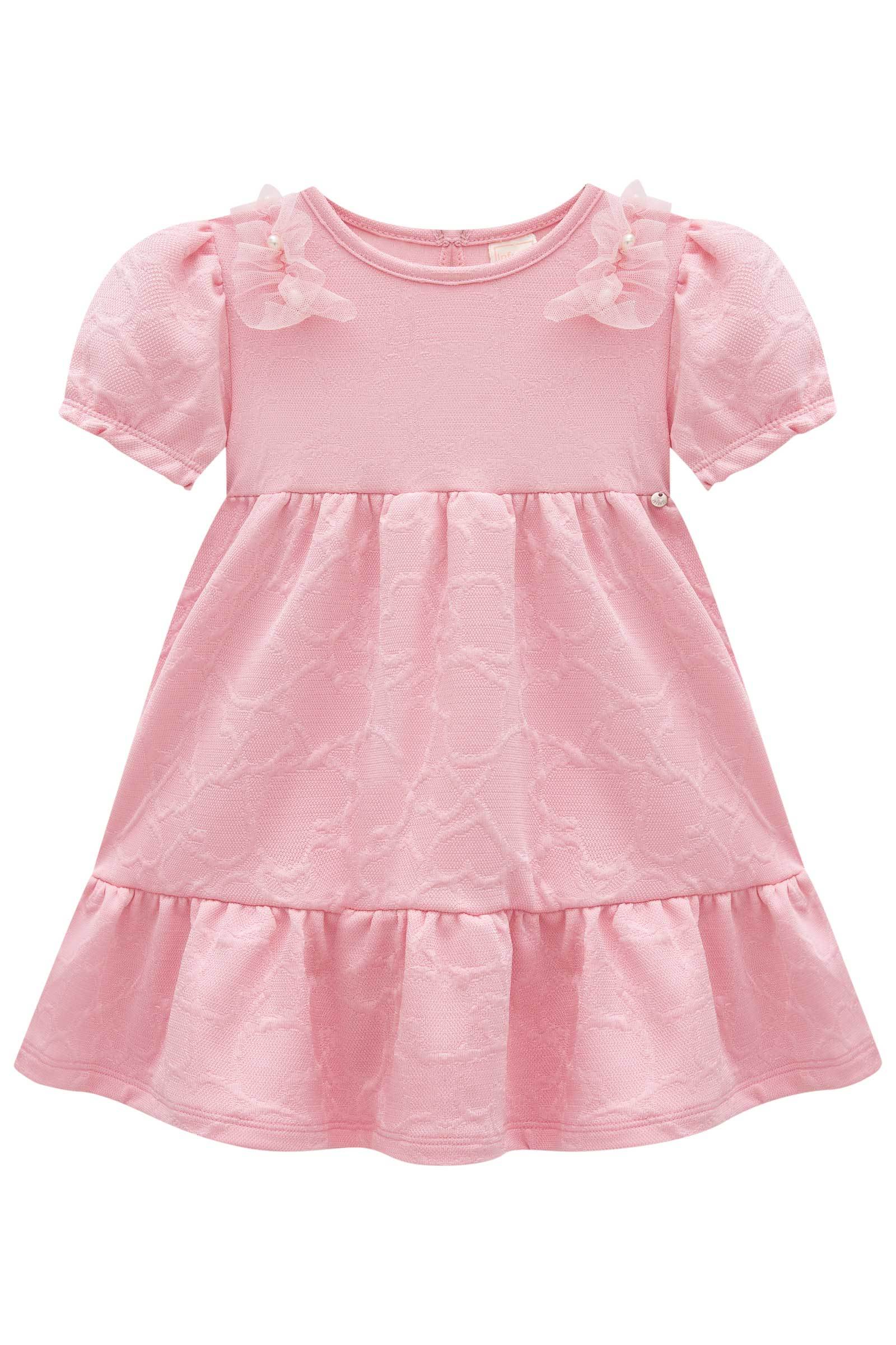 Vestido em Malha Jacquard Coração 77995 Infanti