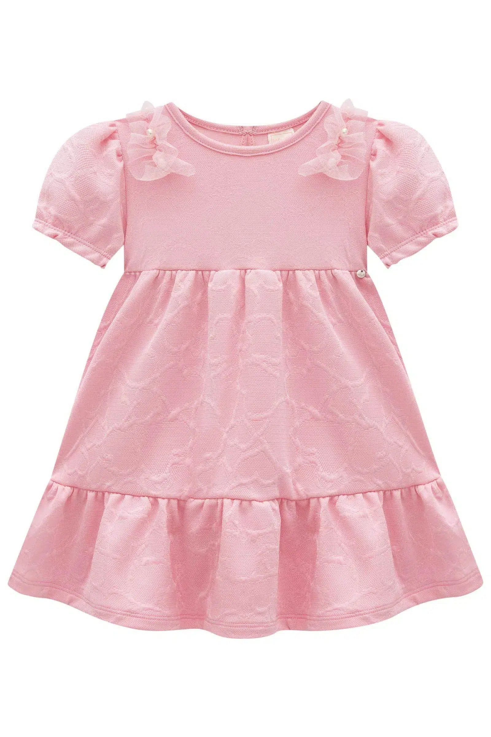 Vestido em Malha Jacquard Coração 77995 Infanti