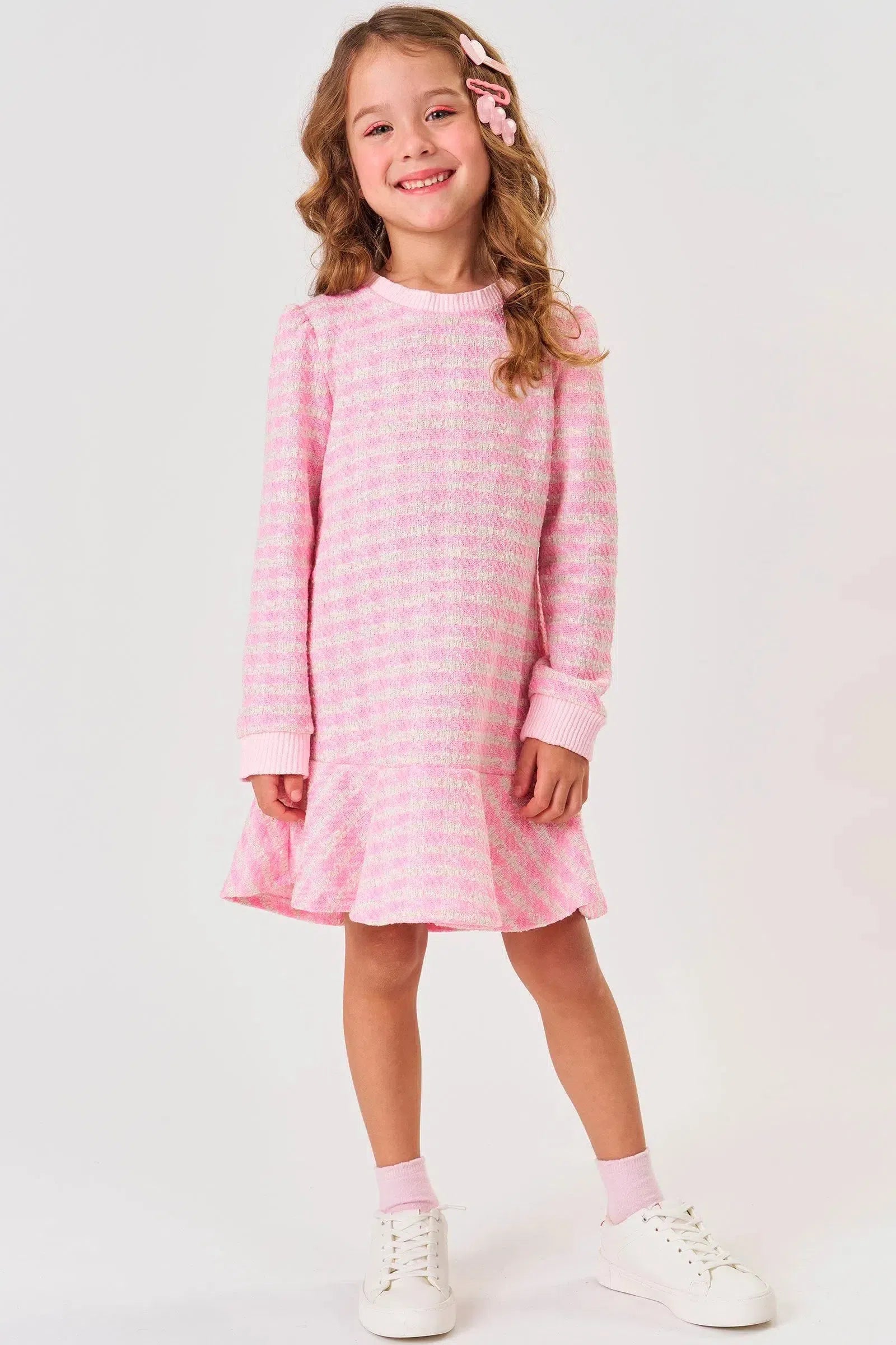 Vestido em Malha Tweed 81924 Kukiê Infantil Menina