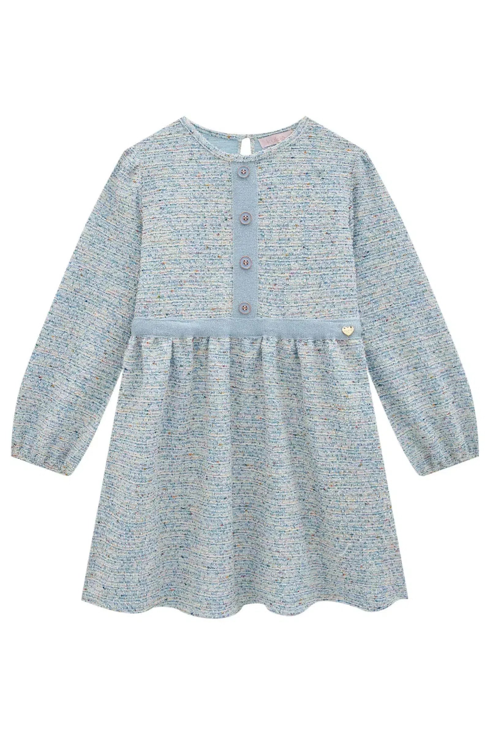 Vestido em Malha Tweed Brilho 80092 Kukiê Infantil Menina