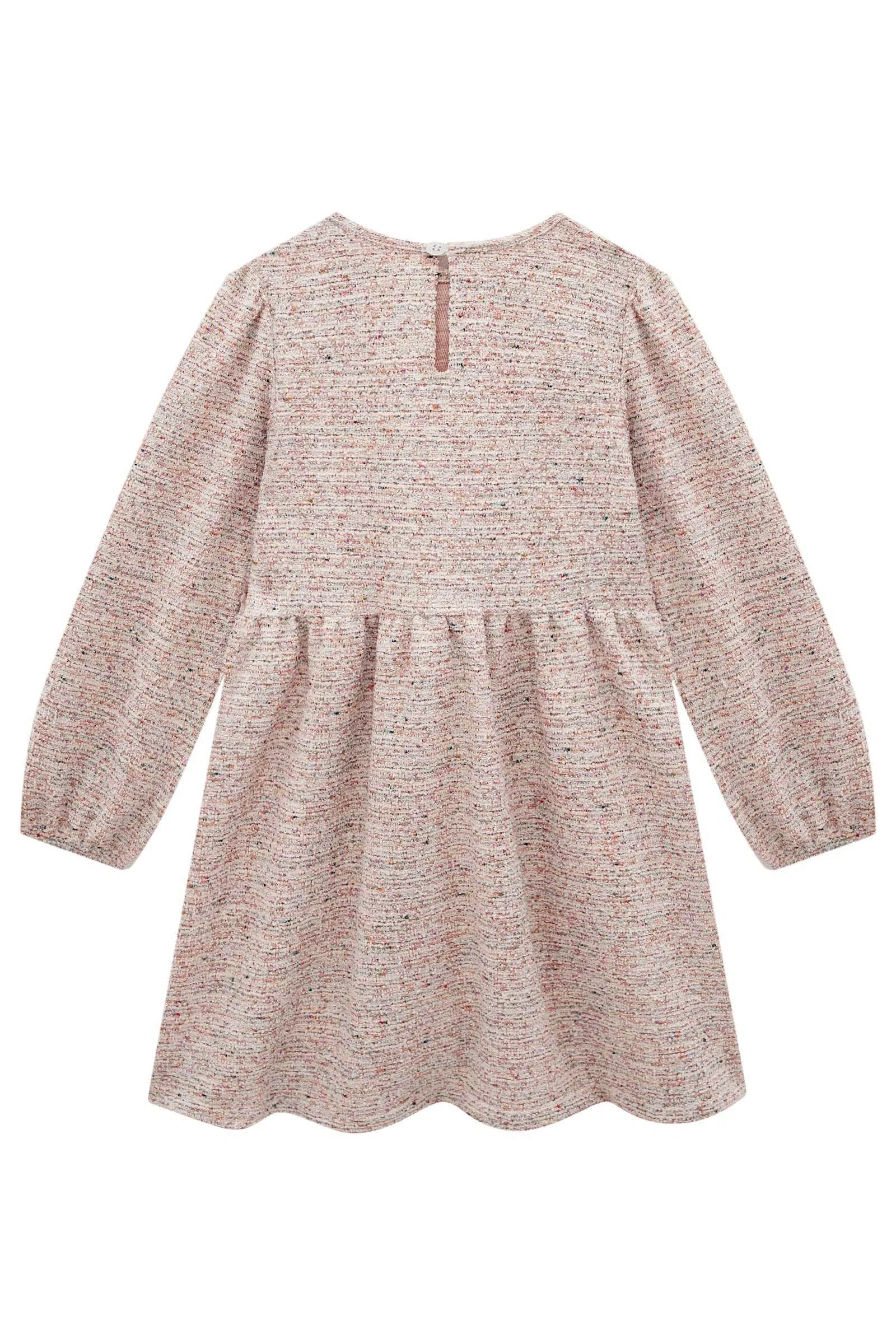 Vestido em Malha Tweed Brilho 80092 Kukiê Infantil Menina