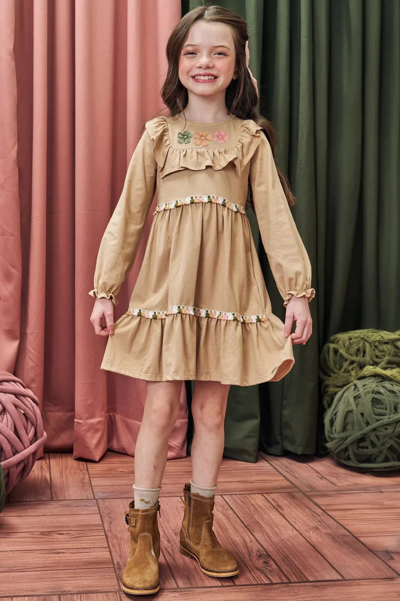 Vestido em Meia Malha 79120 Kukiê Infantil Menina