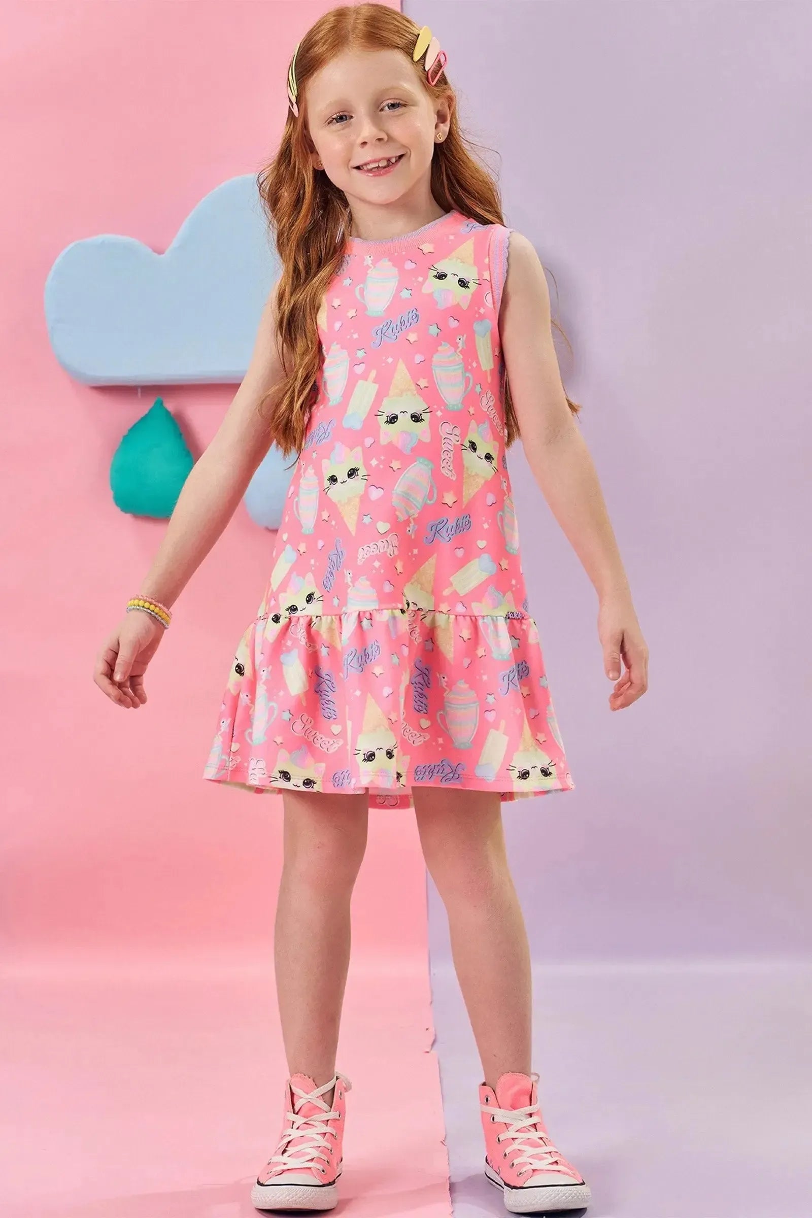 Vestido em Molecotton 83222 Kukiê Infantil Menina