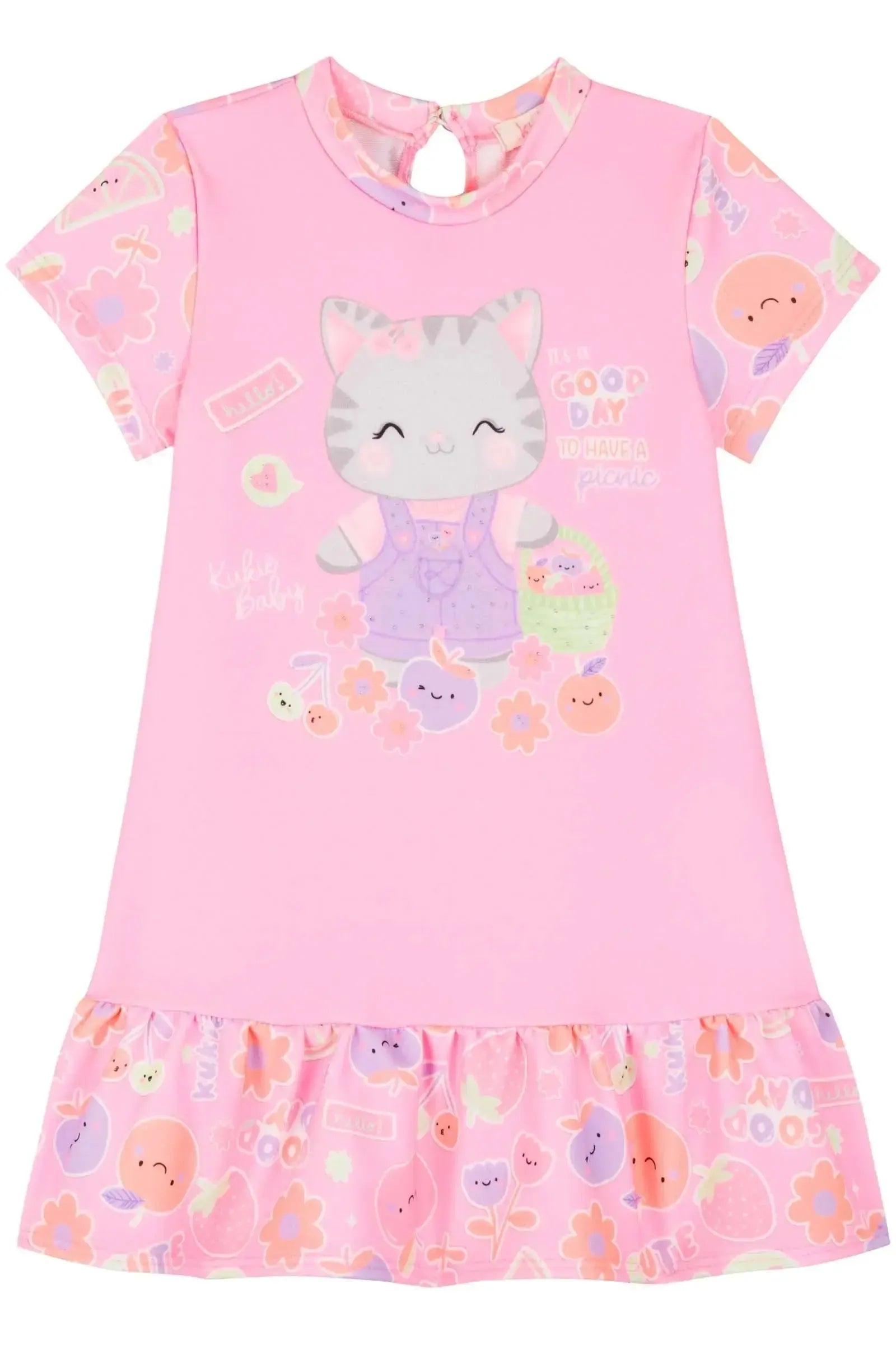 Vestido em Molecotton 84818 Kukiê Bebê Menina