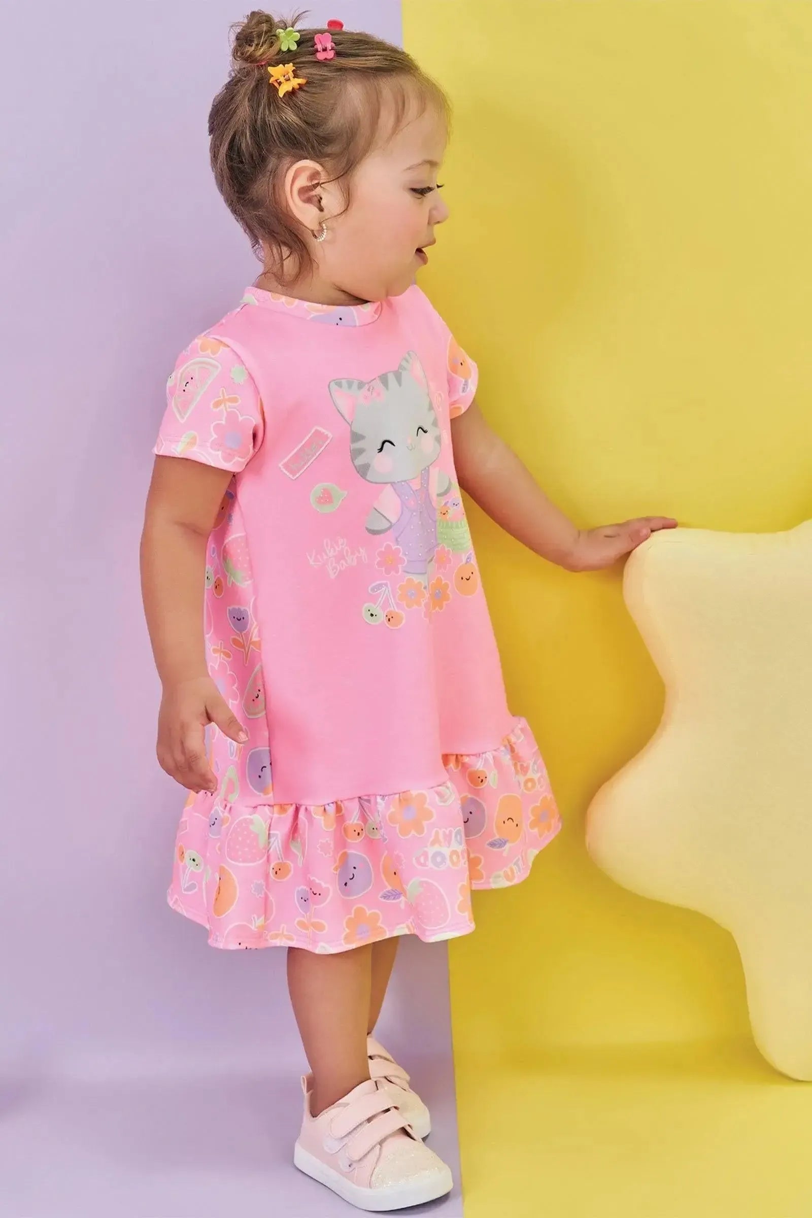 Vestido em Molecotton 84818 Kukiê Bebê Menina