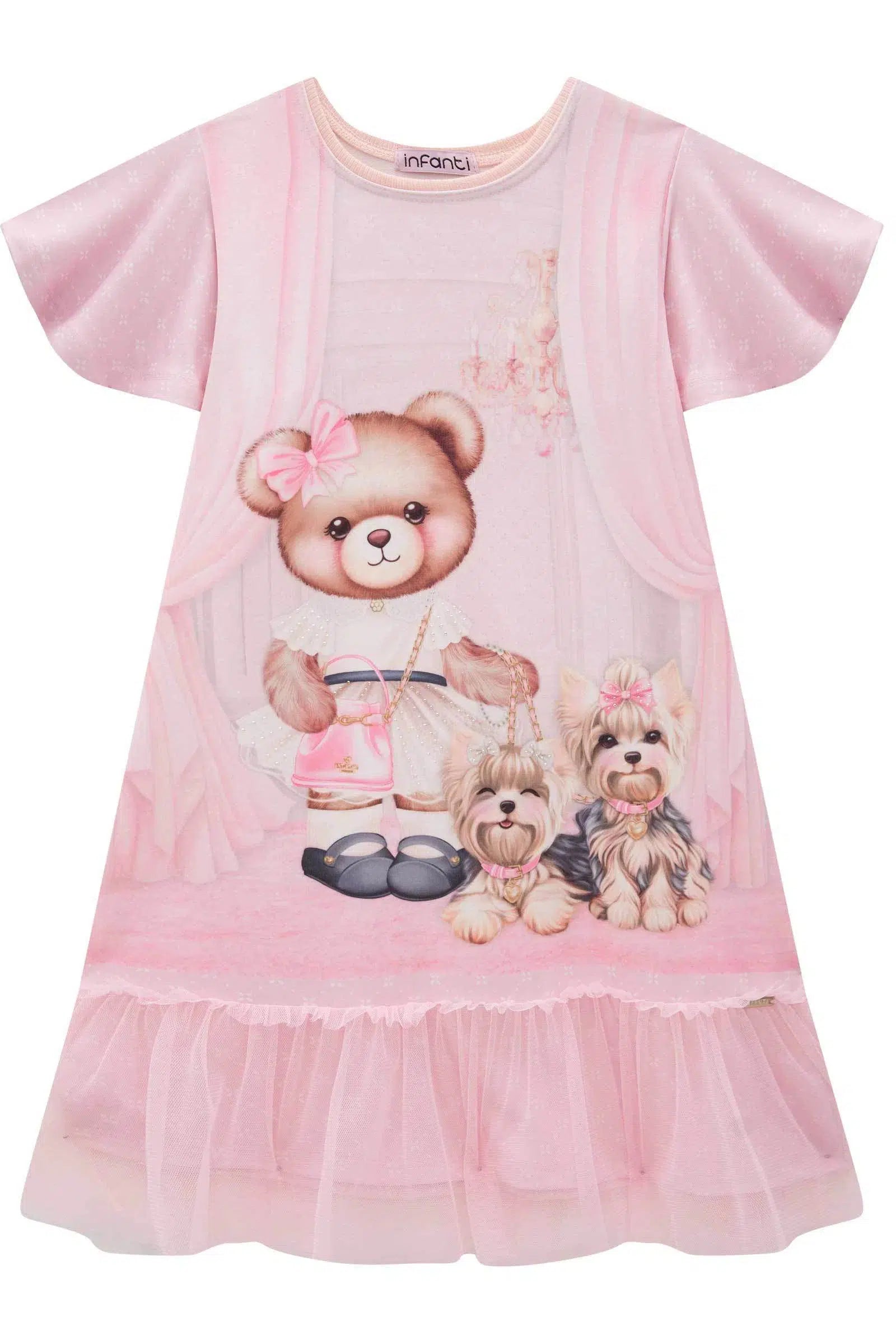 Vestido Infantil em Molecotton e Tule 81640 Infanti