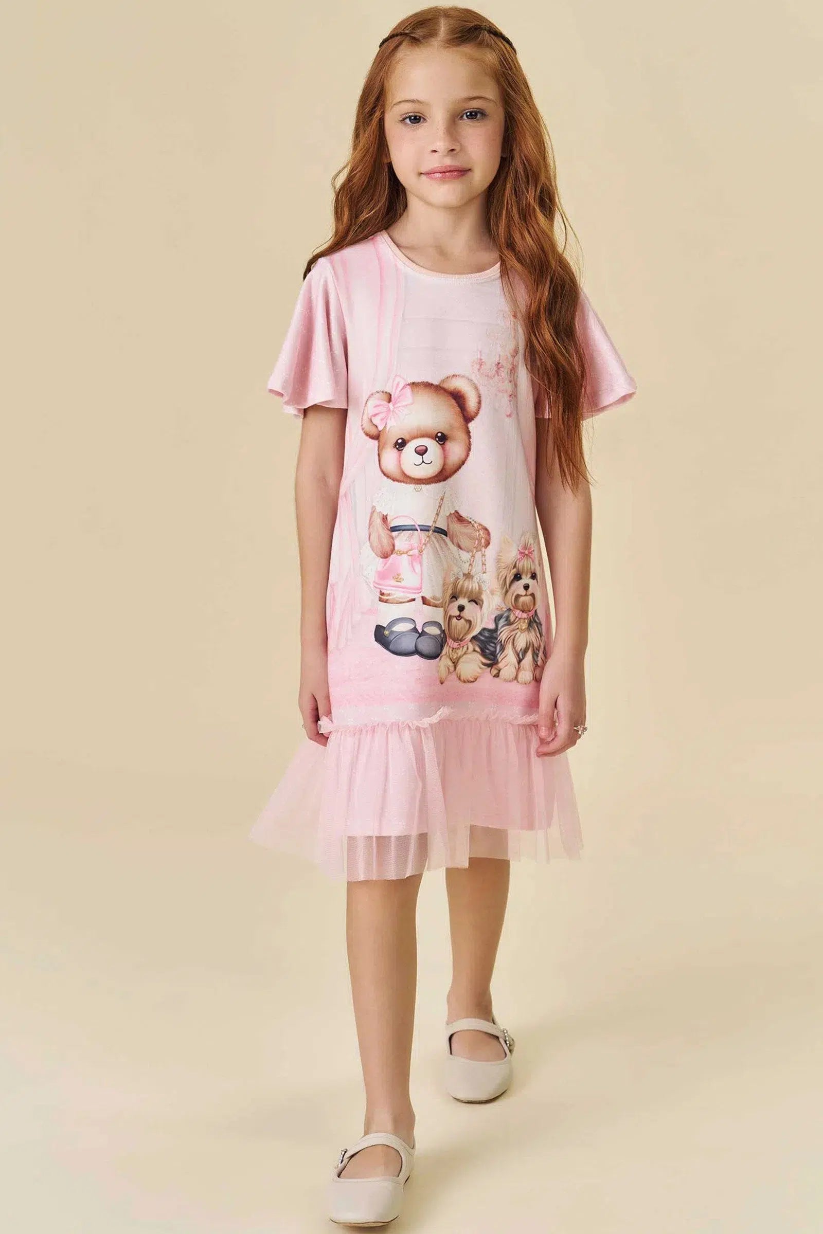 Vestido Infantil em Molecotton e Tule 81640 Infanti